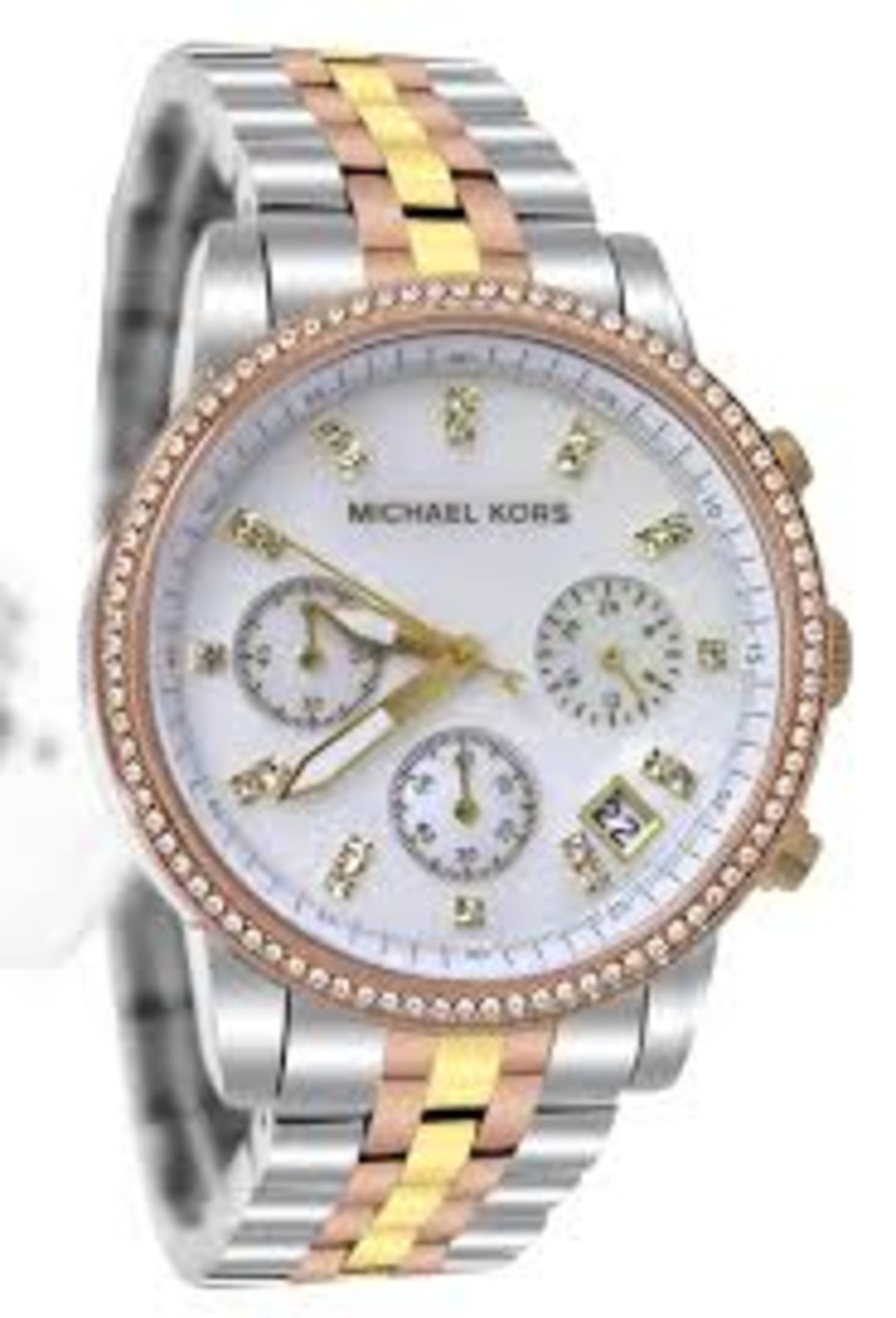 Ritz collection from Michael Kors, model number MK5650, stainless steel with tri- colour strap. - Image 2 of 2