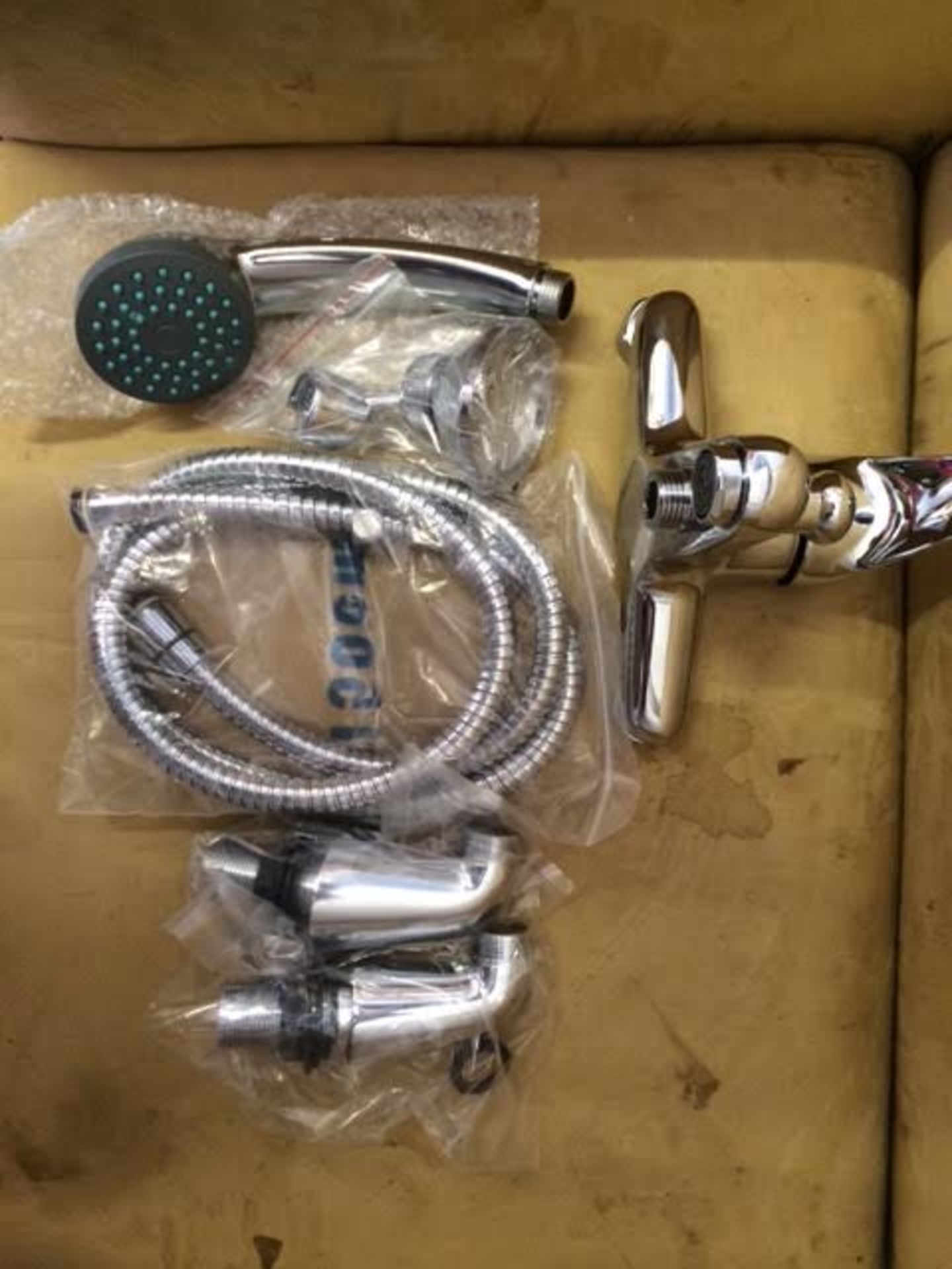 Bath shower mixer tap comes with legs, hose, shower head, wall bracket Appraisal: New / Good - Image 2 of 2