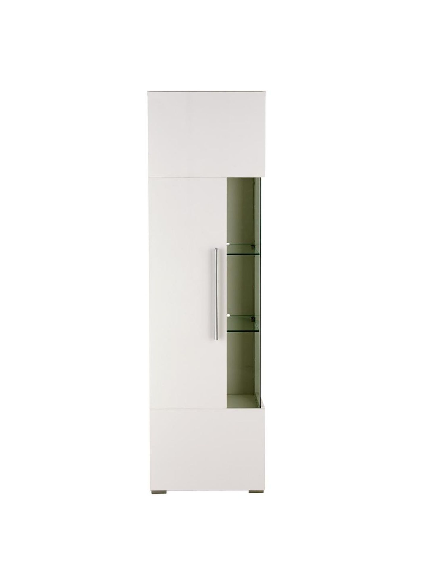 Elton tall display cabinet in gloss white 1 of 1