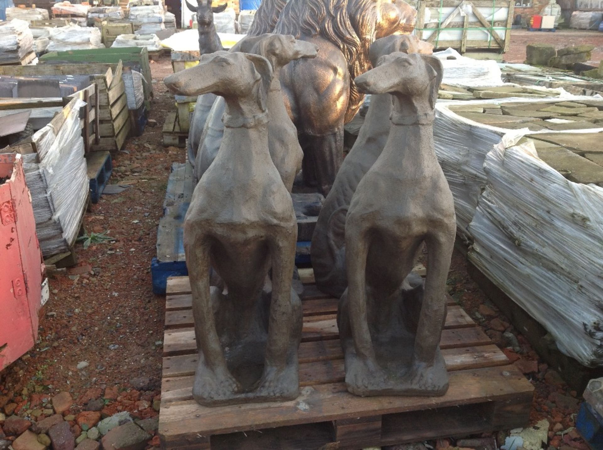 Pair of dogs statues,