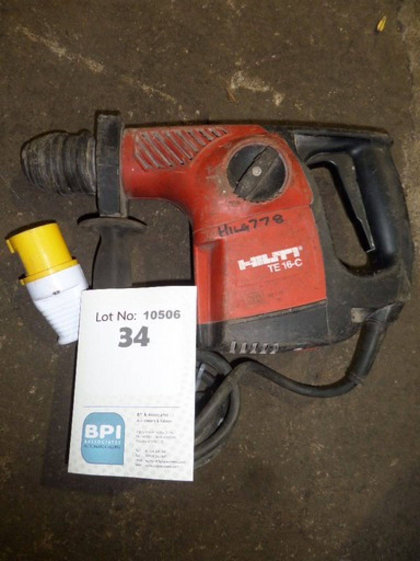 Hilti TE16-C {015309} 110v Hammer/ Driller Tested and appears to be working fine. Appraisal: FAIR