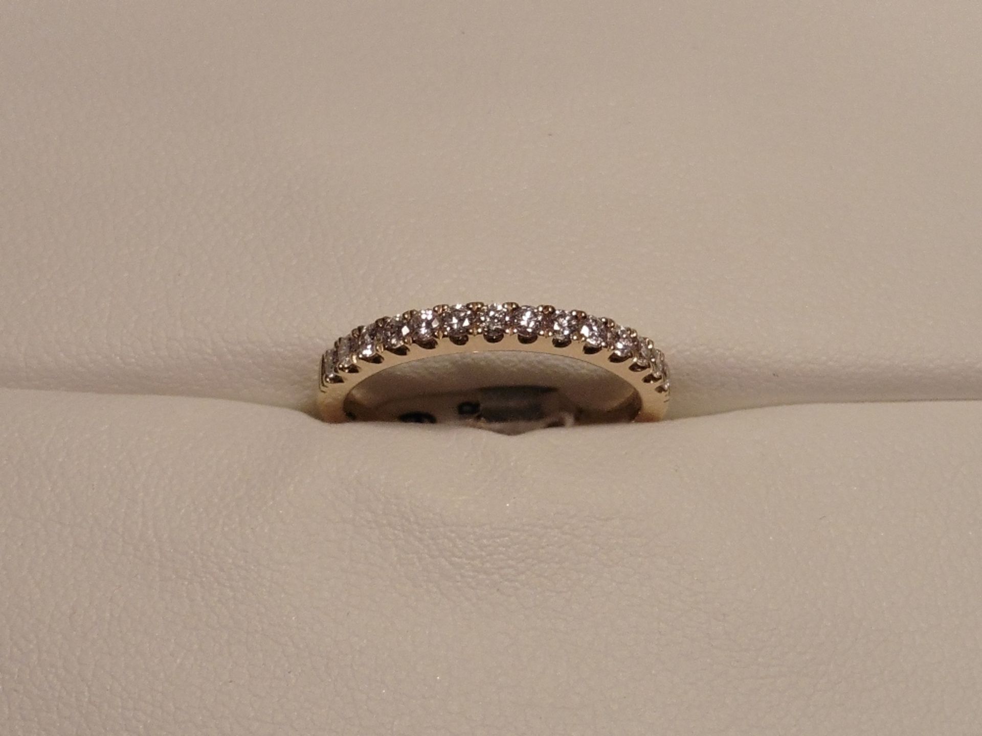 18ct yellow gold diamond set half eternity ring set with brilliant cut diamonds of h colour and SI2