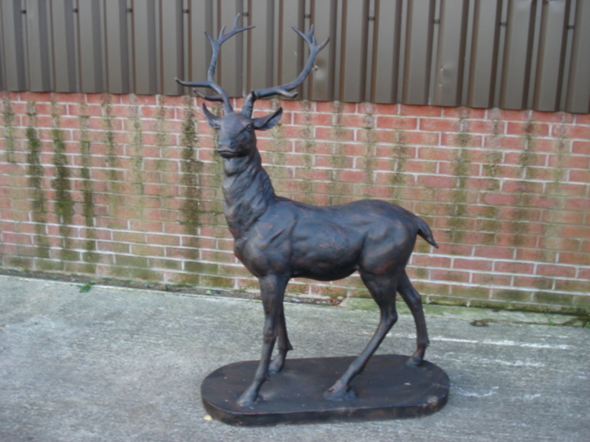 CAST IRON STANDING STAG STATUE