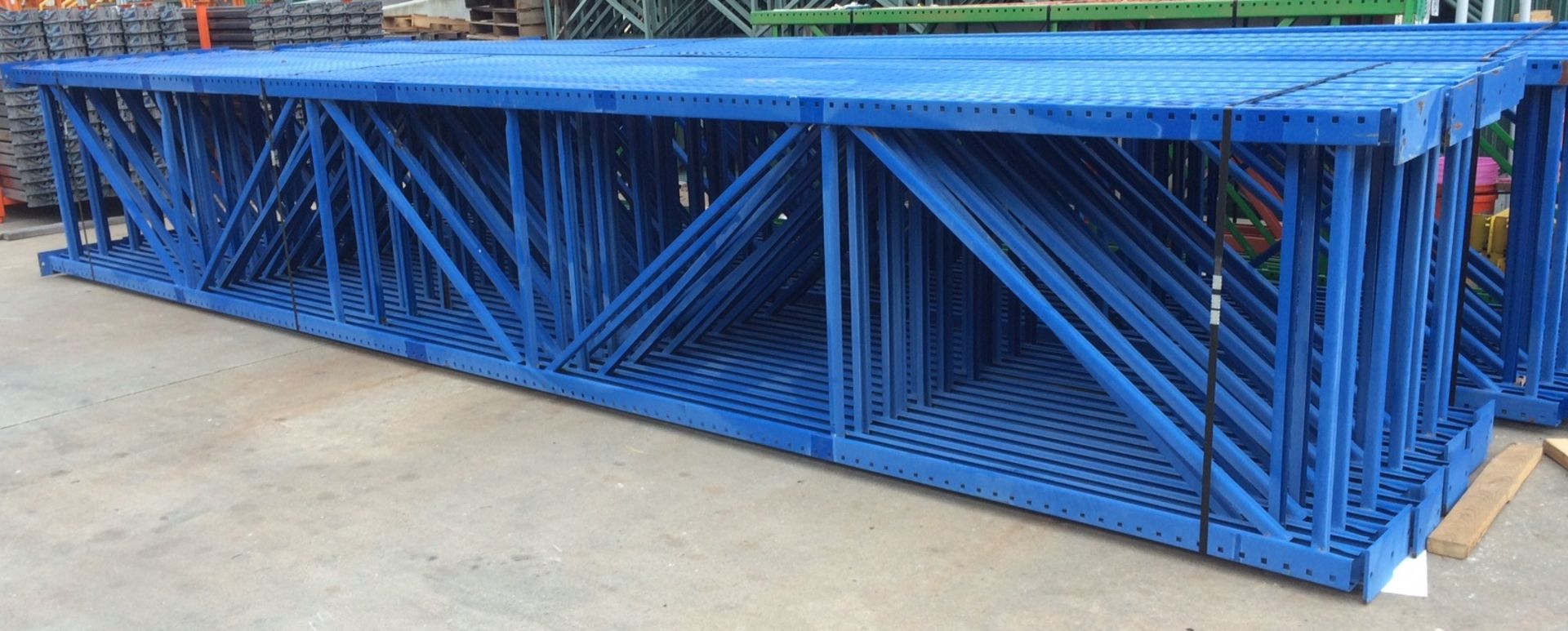 264"H X 42"D X 144"L TEARDROP PALLET RACKS (10 BAYS WITH 4 BEAM LEVEL),