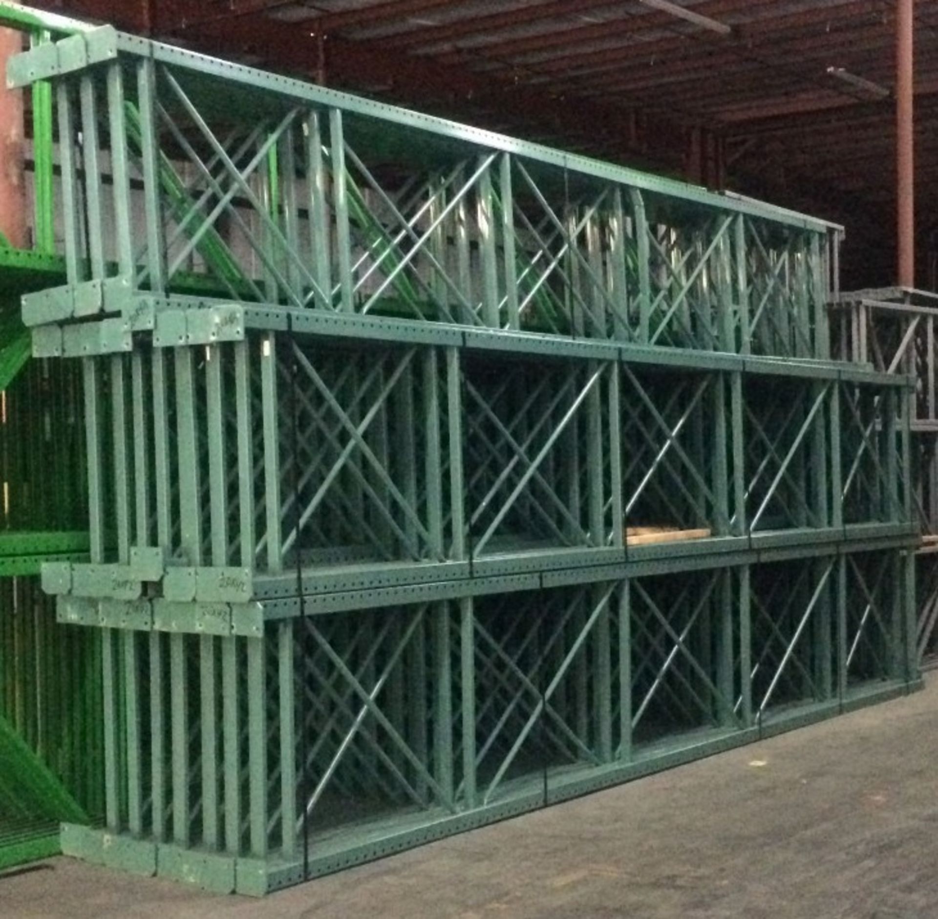 240"H X 42"D X 144"L TEARDROP PALLET RACKS (17 BAYS WITH 4 BEAM LEVEL), - Image 4 of 4