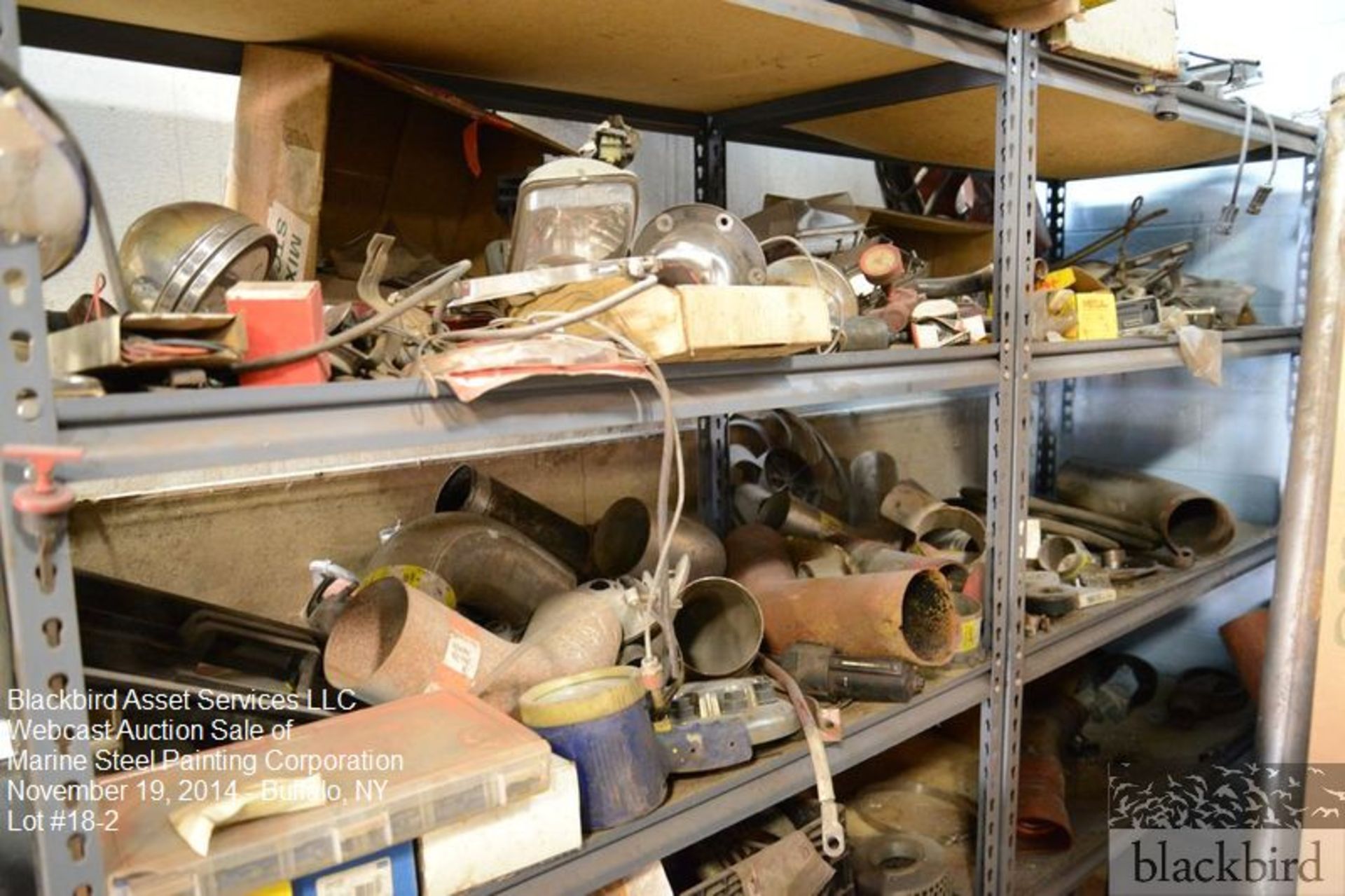 Lot- Shelves and contents of shelving- misc. truck parts, hoses, clamps, … - Image 3 of 3