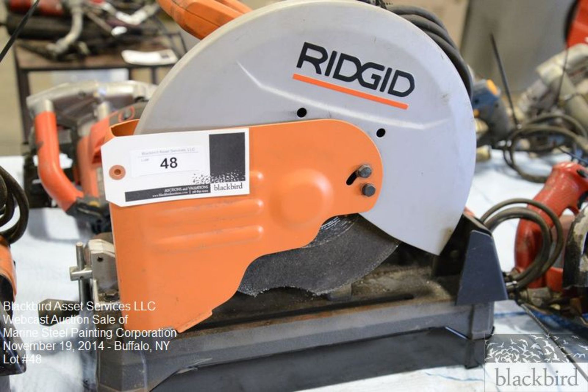 120V. Model R4141","Ridgid 14" abrasive chop saw, 120V. Model R4141