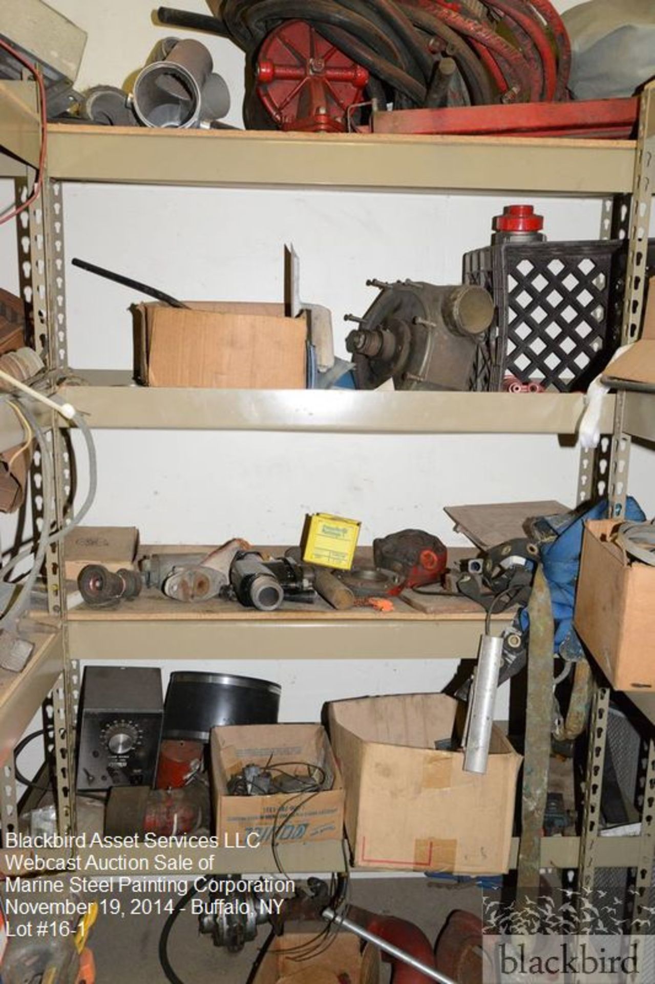 Lot- Contents of room- shelves and contents of staple guns, staple… - Image 2 of 5