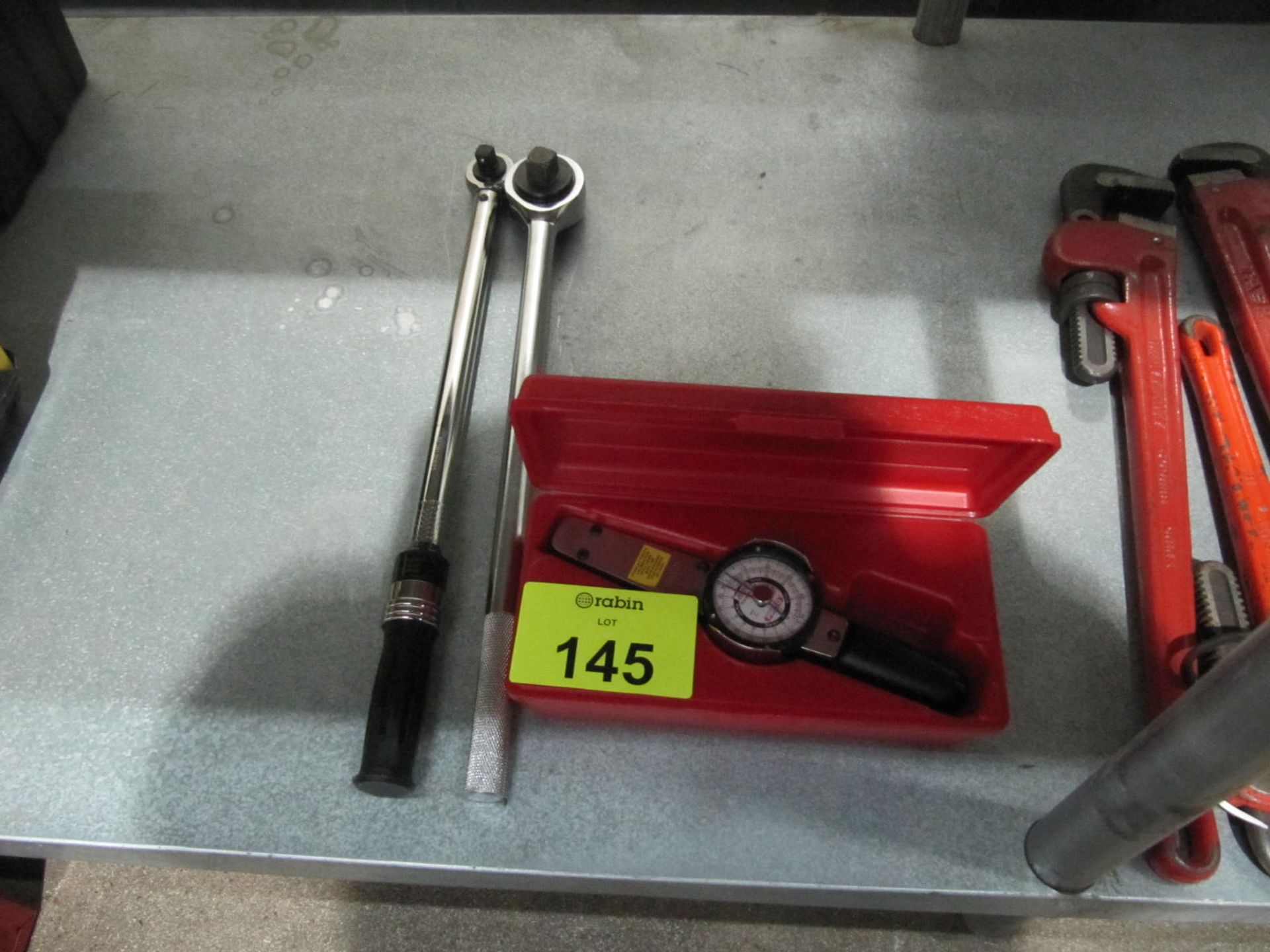 [Lot] Proto torque wrench, model 49859A, Proto model J6169F dual torque wrench and 18" breaker bar
