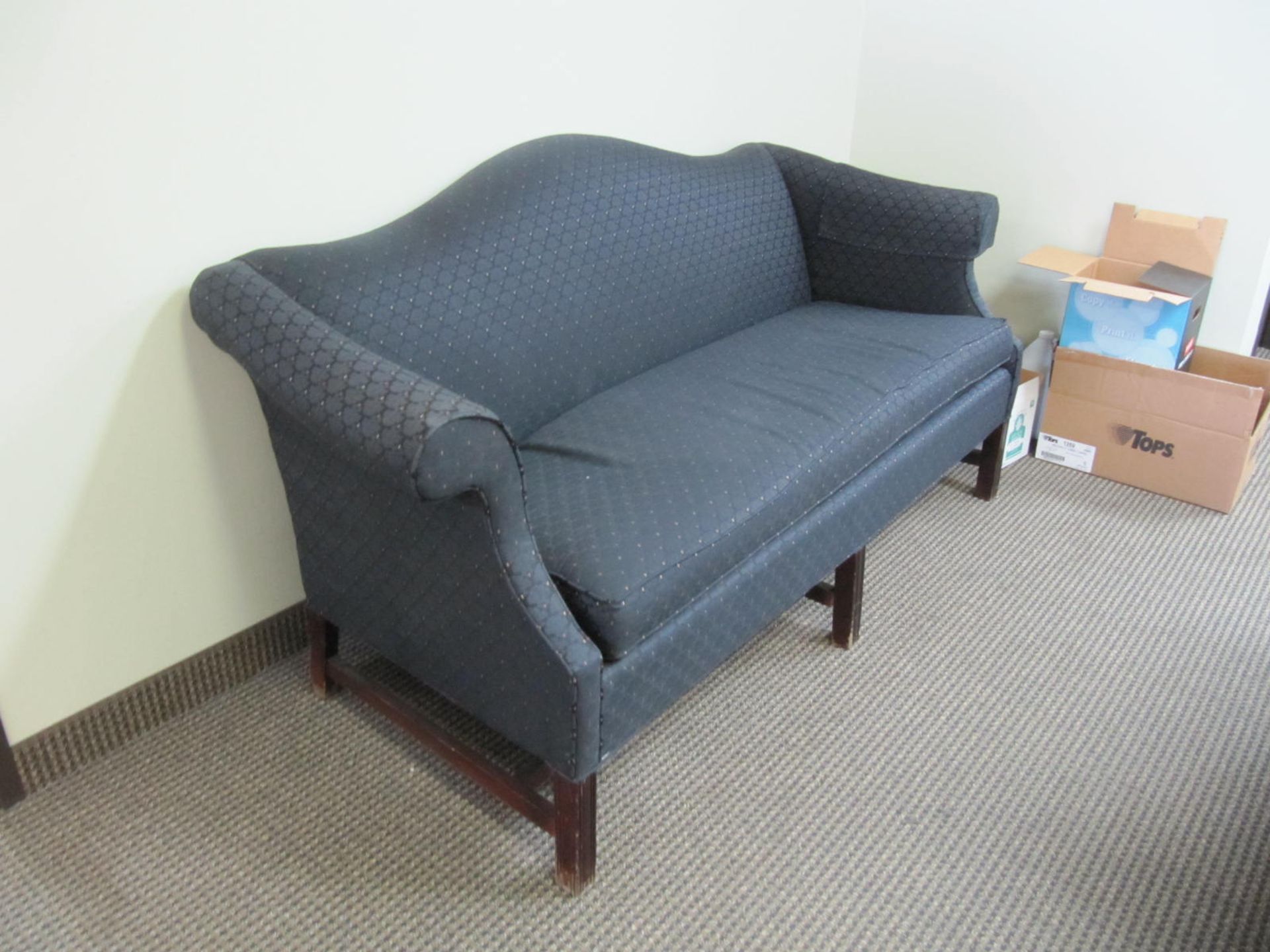 [Lot] Office furniture and equipment, (2) desks, chair, bookcase, lateral file cabinet, 6' couch ( - Image 2 of 3