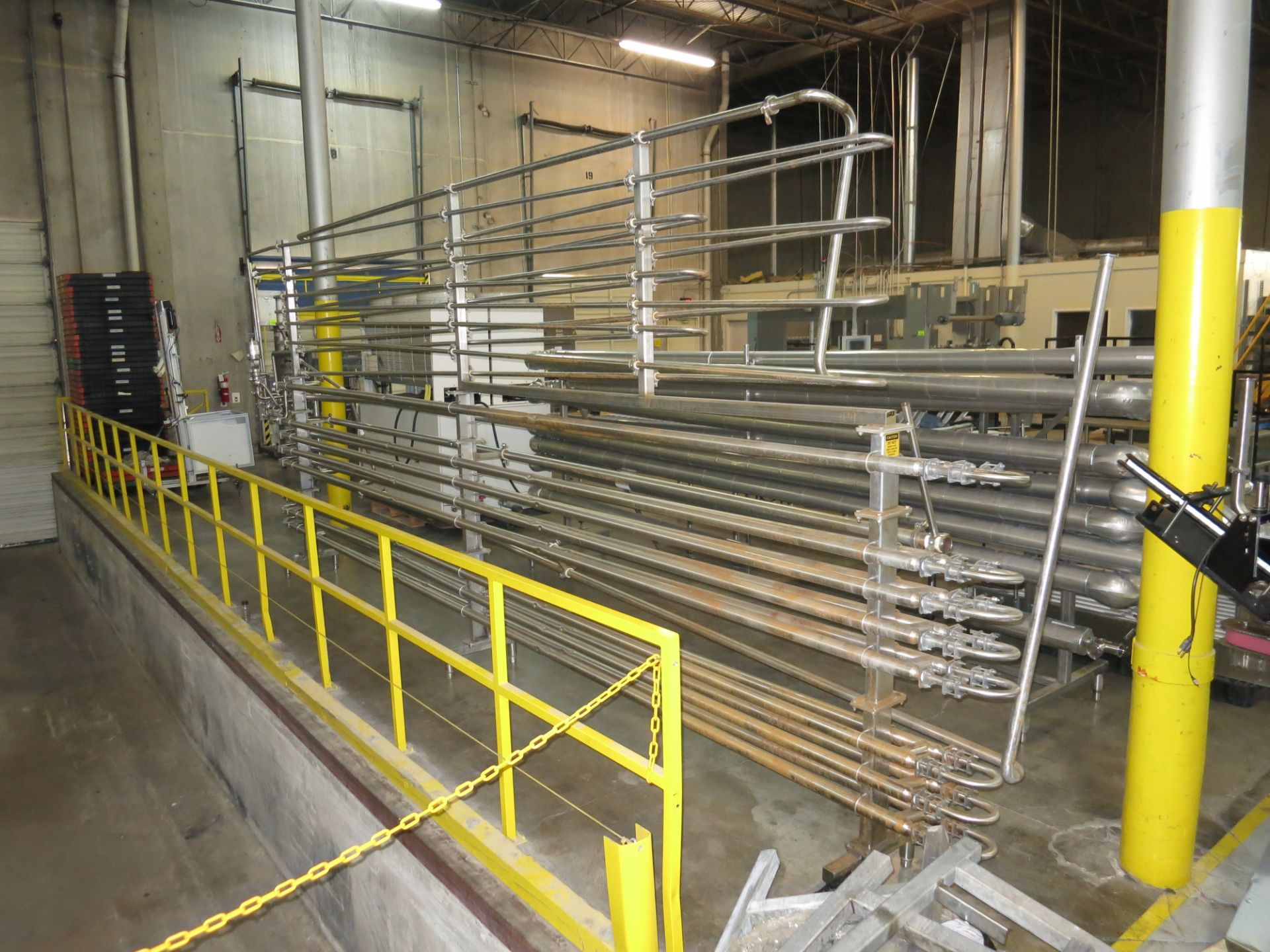 Stainless pasteurizer, 32 pass, 21' long