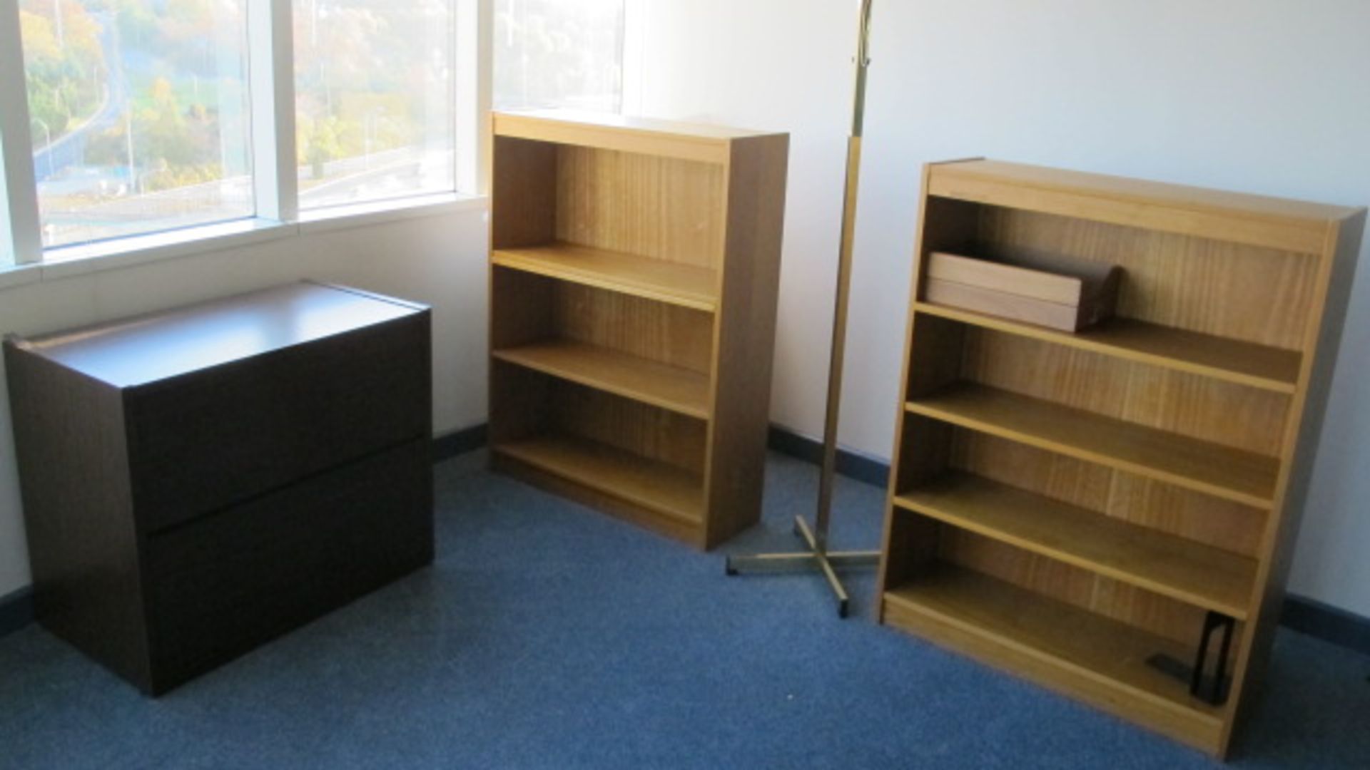 (2) BOOKSHELVES & LAT FILE CABINET  (BUILDING 1; FLOOR 12)