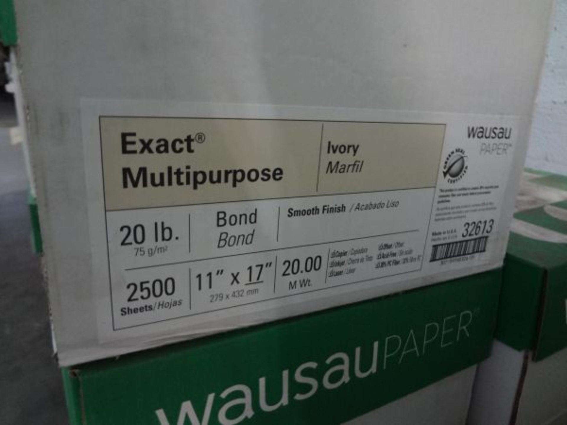 (5) CASES 11" X 17" WAUSAU PAPER EXACT INDEX BLUE PAPER, (3) CASES WAUSAU PAPER EXACT MULTIPURPOSE - Image 3 of 3