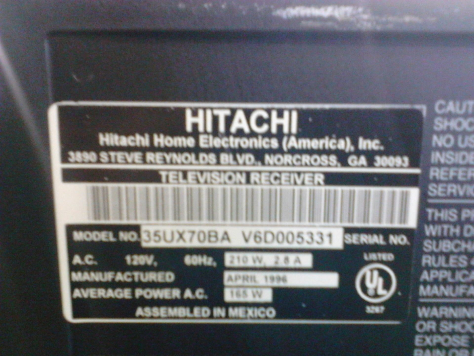 Hitachi Ultravision Television - Image 6 of 6