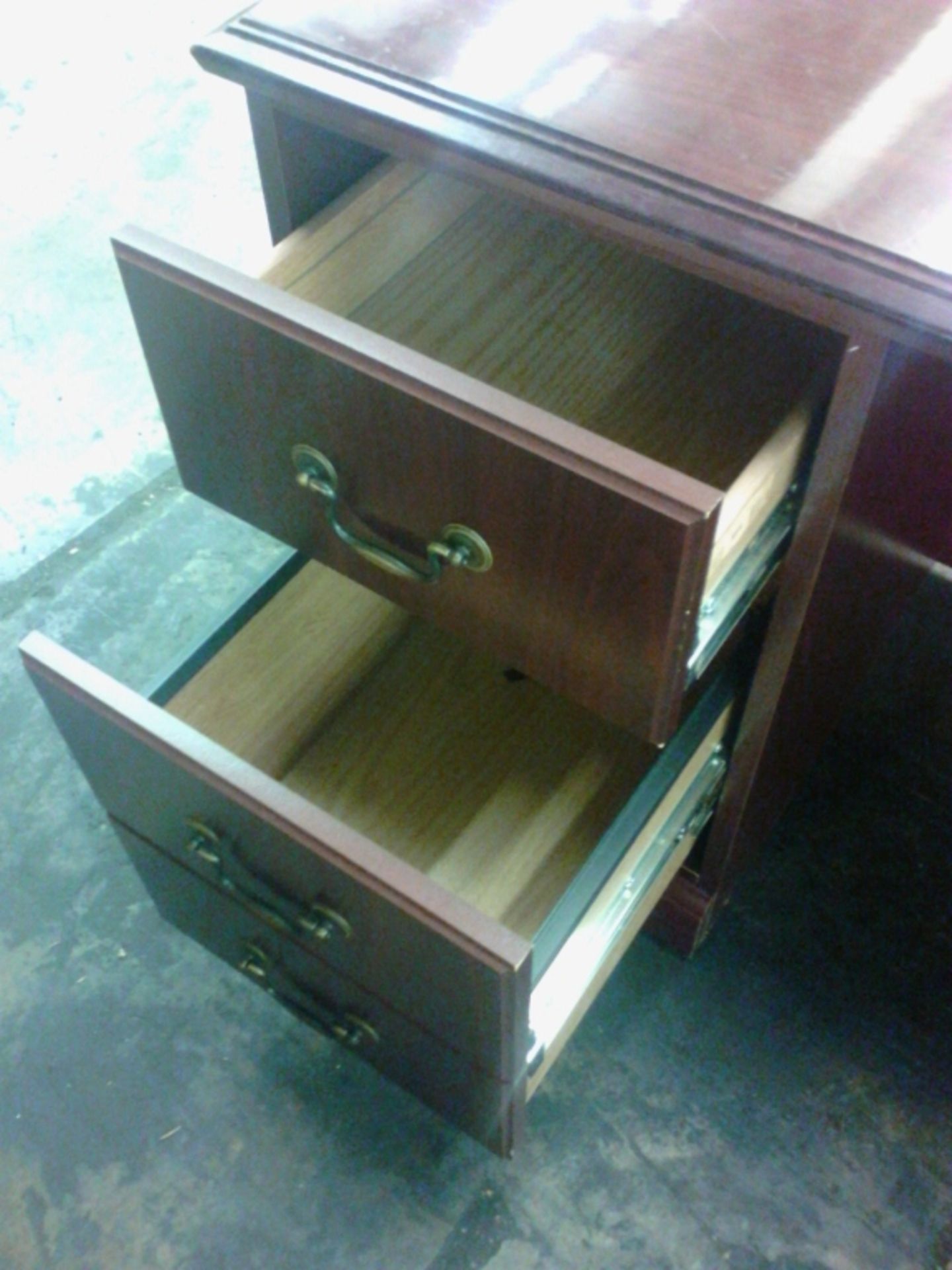 Dark Wood Desk- - Image 2 of 8