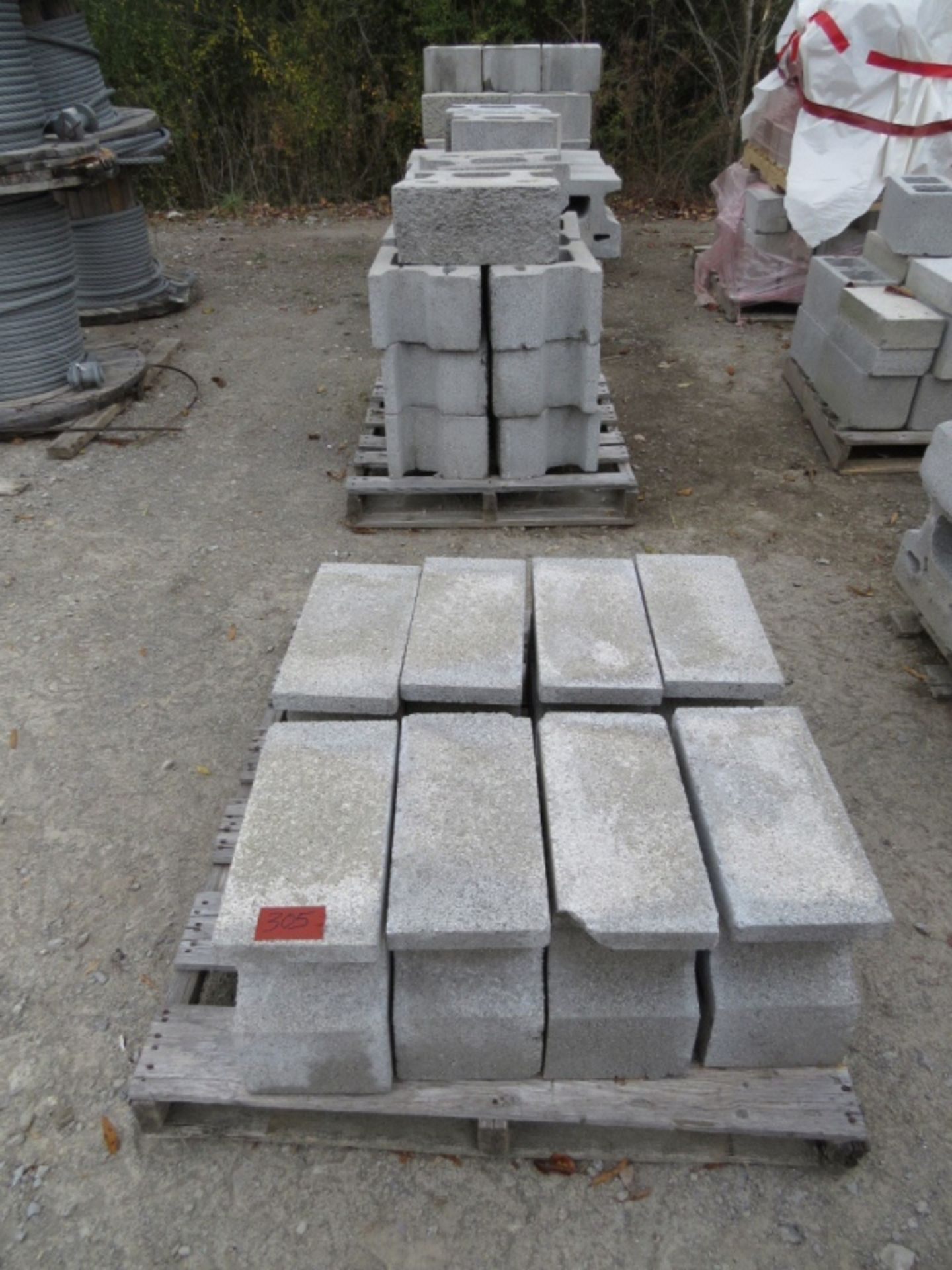 (qty -5) Pallets of Retaing Wall Block, 18"  wide face, 8" tall, 1' Deep, Approx (80)  Total Blocks,