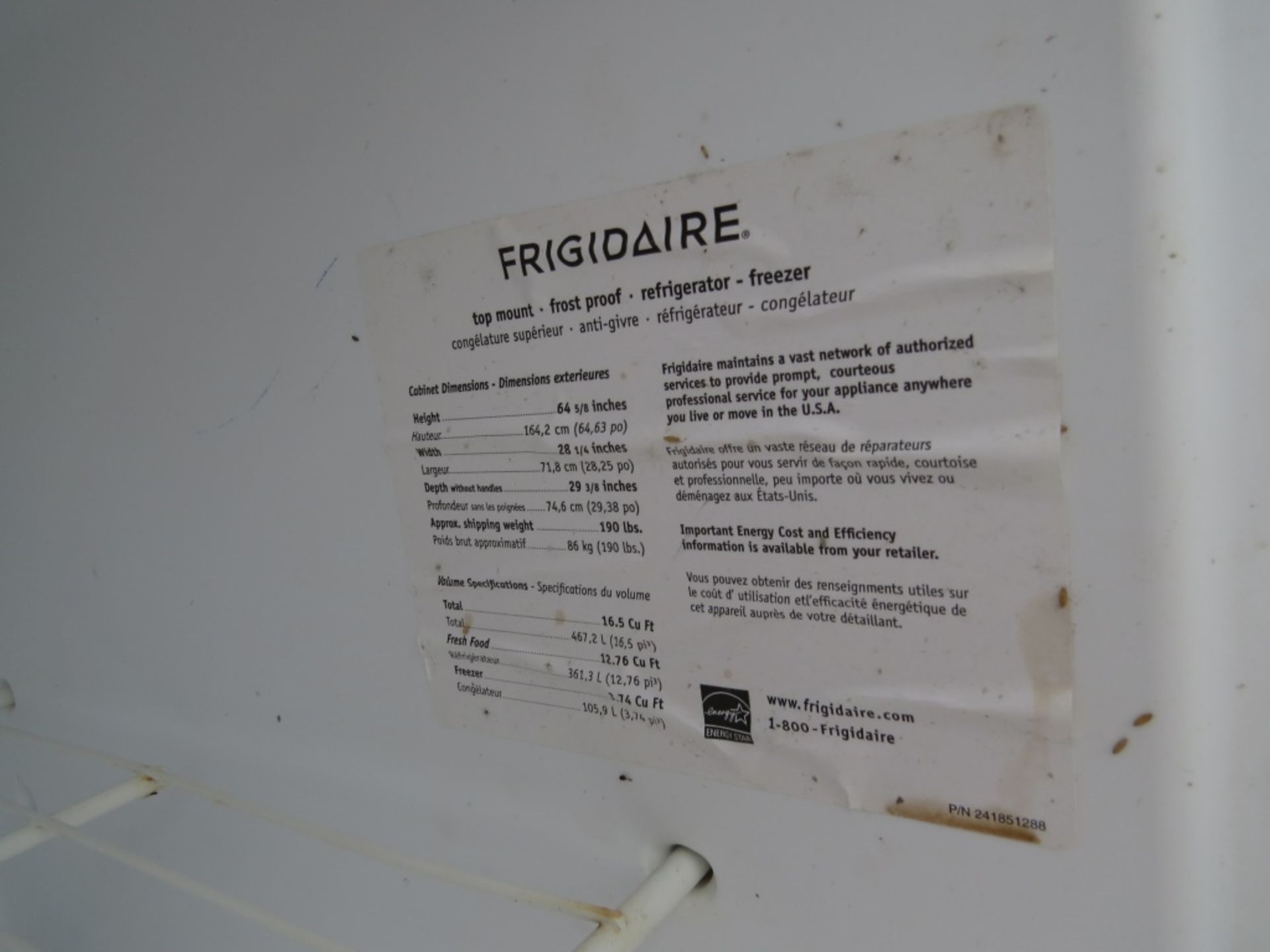 Frigidaire Refrigerator- - Image 4 of 5