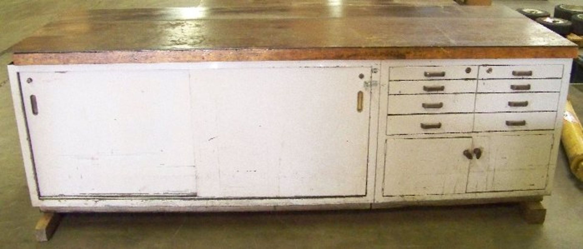 HEAVY DUTY WORK CABINET/TABLE 67 1/2" X 35 1/2" X 35