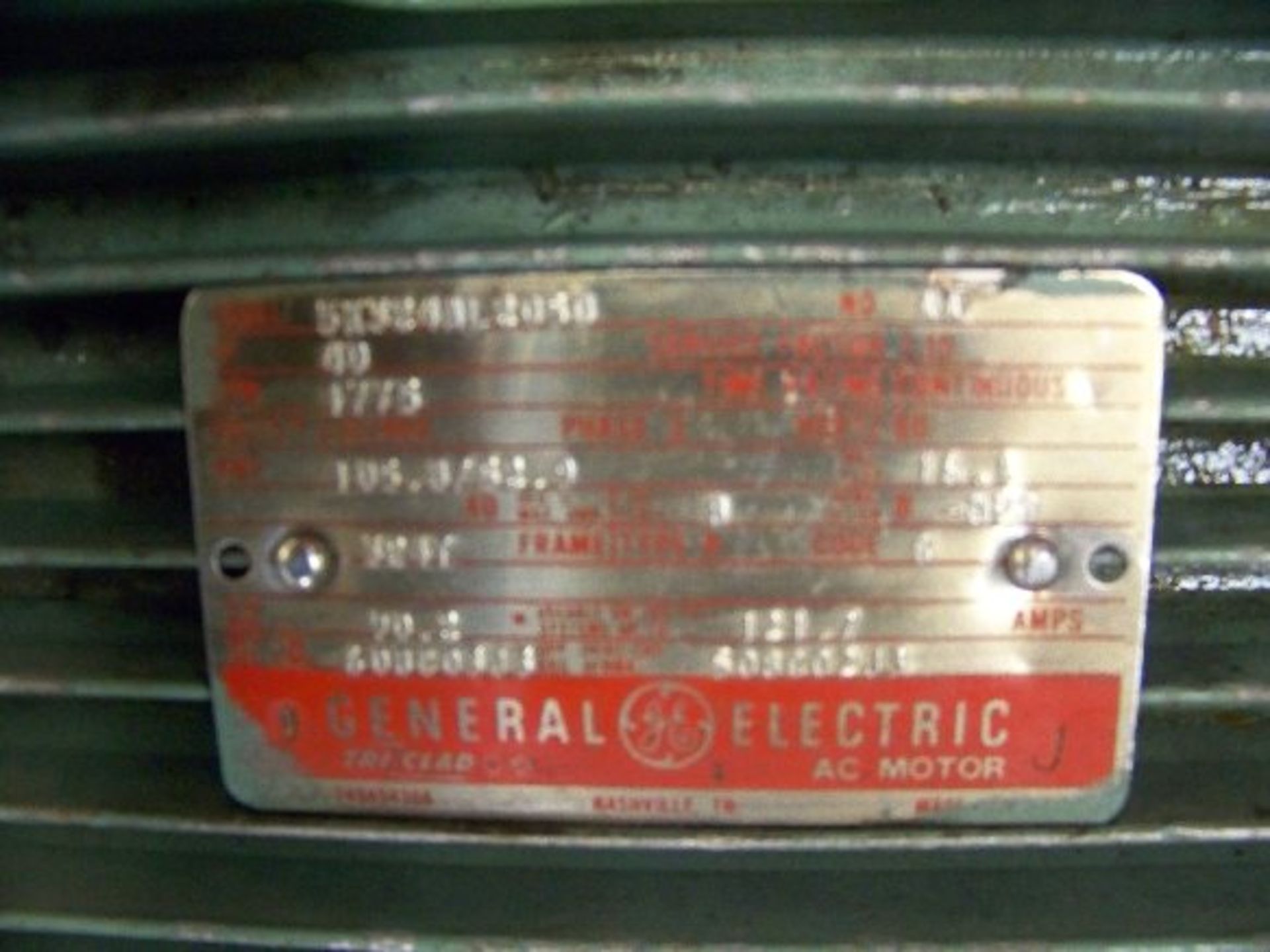 GE 40HP 3-PHASE MOTOR, 1775 RPM, 230/460 VOLT, 324T FRAME - Image 5 of 5