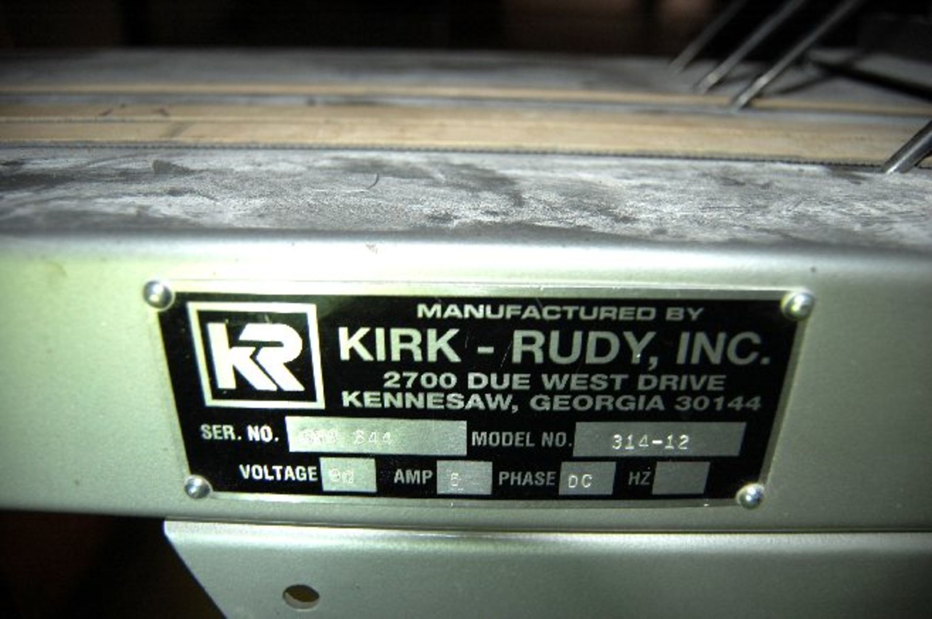 KIRK-RUDY 314-12 SHUTTLE FEEDER, S/N 699-344 - Image 2 of 2