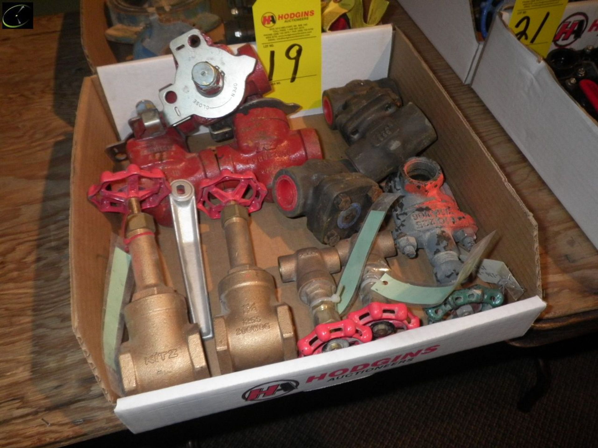 Box Of Misc. Assorted Valves, Some Brass, Some Cast.