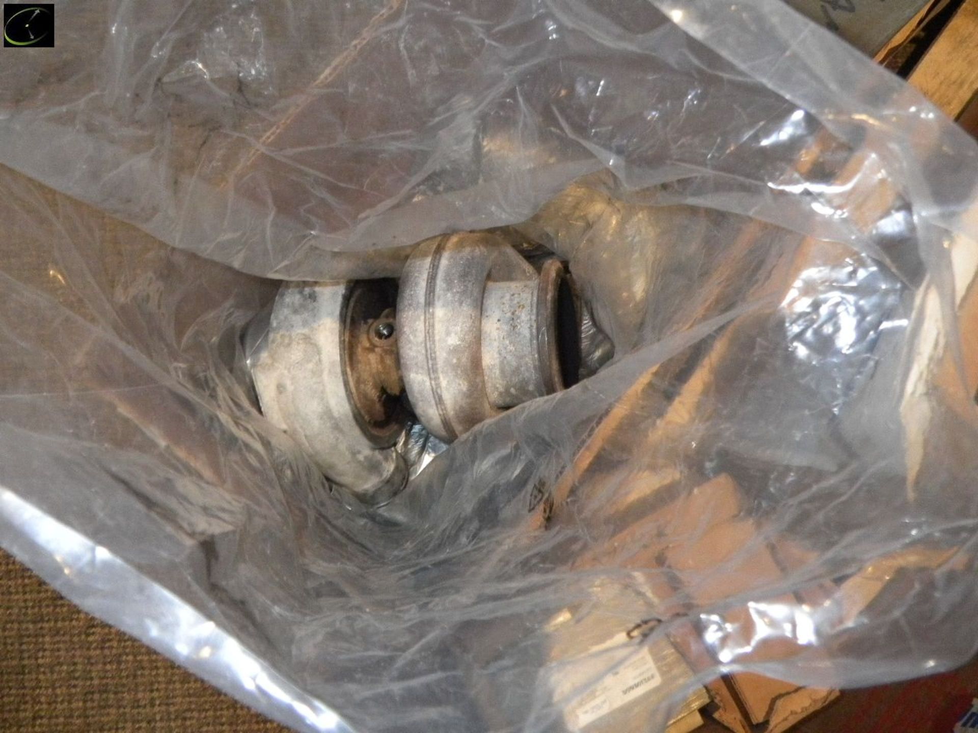 Pallet Of TWO Boxes Of TWO Solid Rubber Forklift Wheels, Used Turbo, Filters Etc. - Image 7 of 7