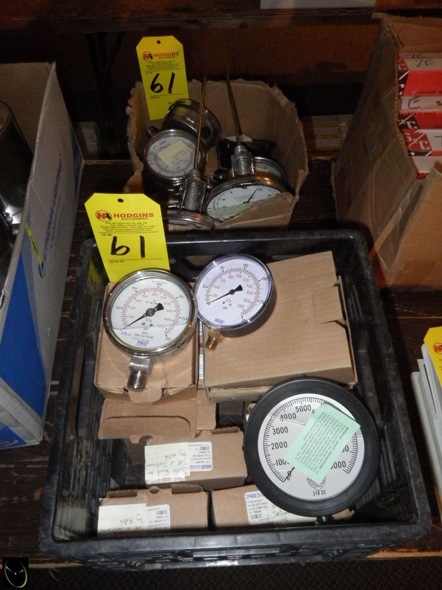 TWO Boxes Of Misc. Liquid Filled Pressure Gauges.