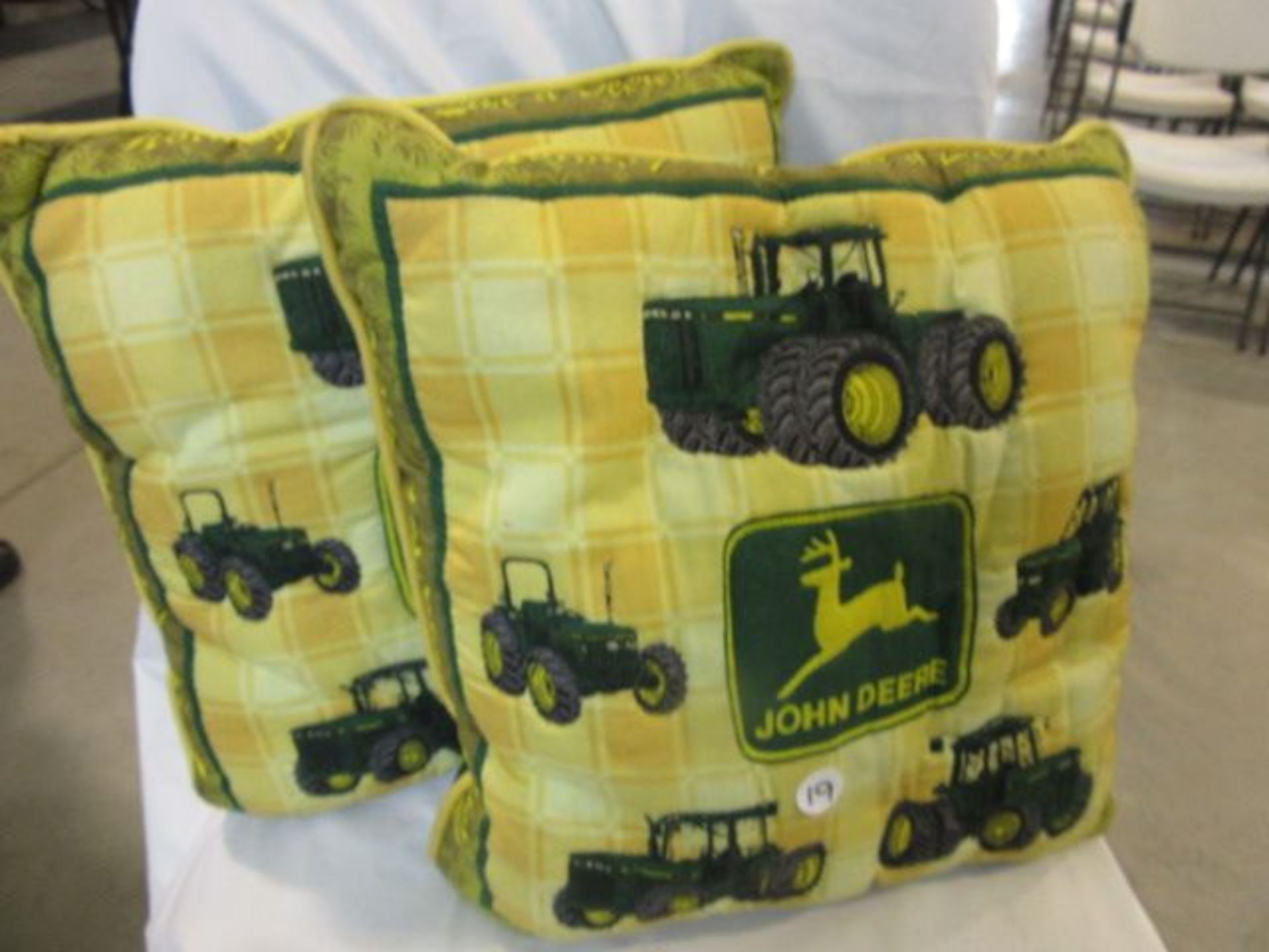 Two Pillow w/John Deere Tractor Designs