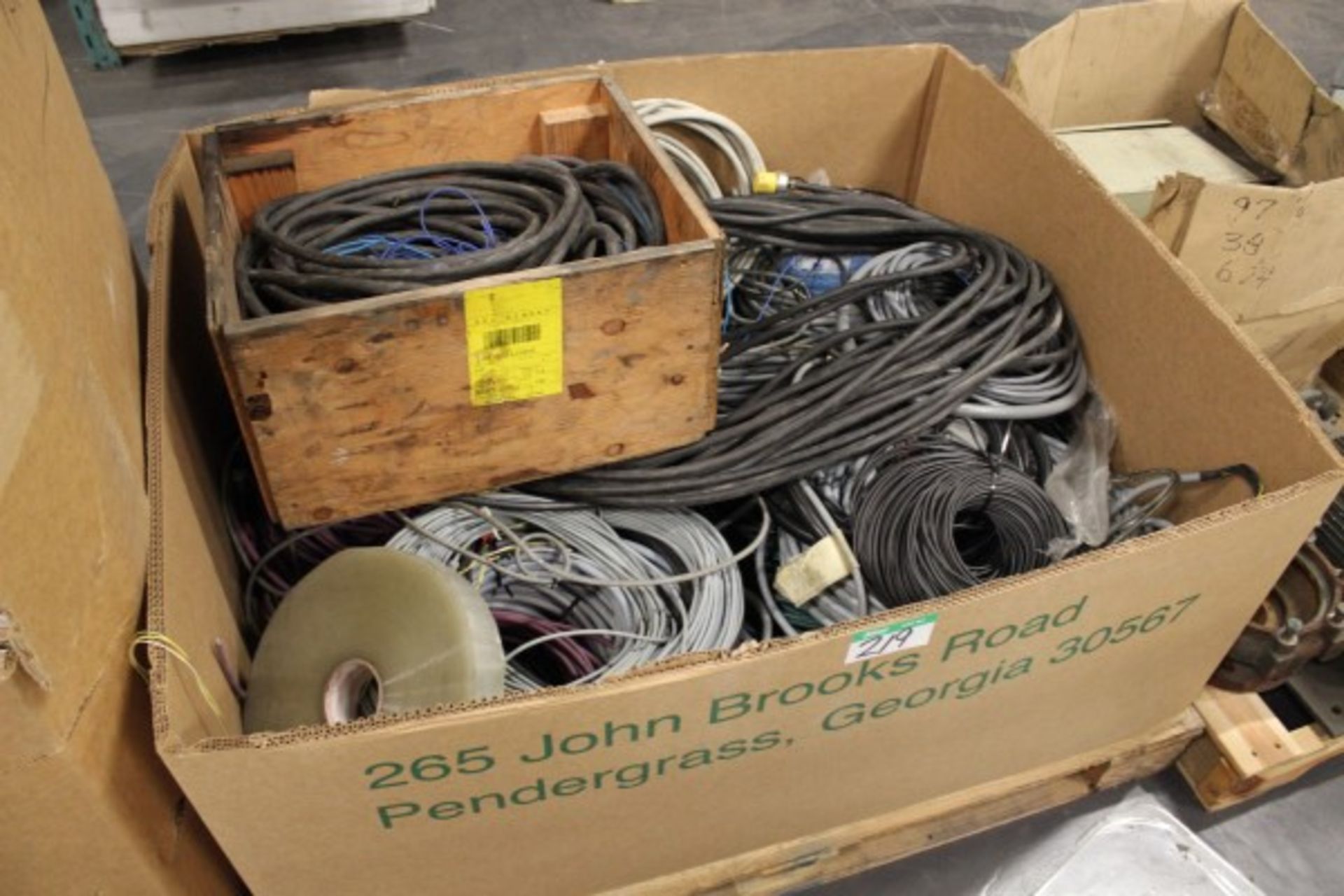 BOX OF HOSE, WIRE AND TAPE