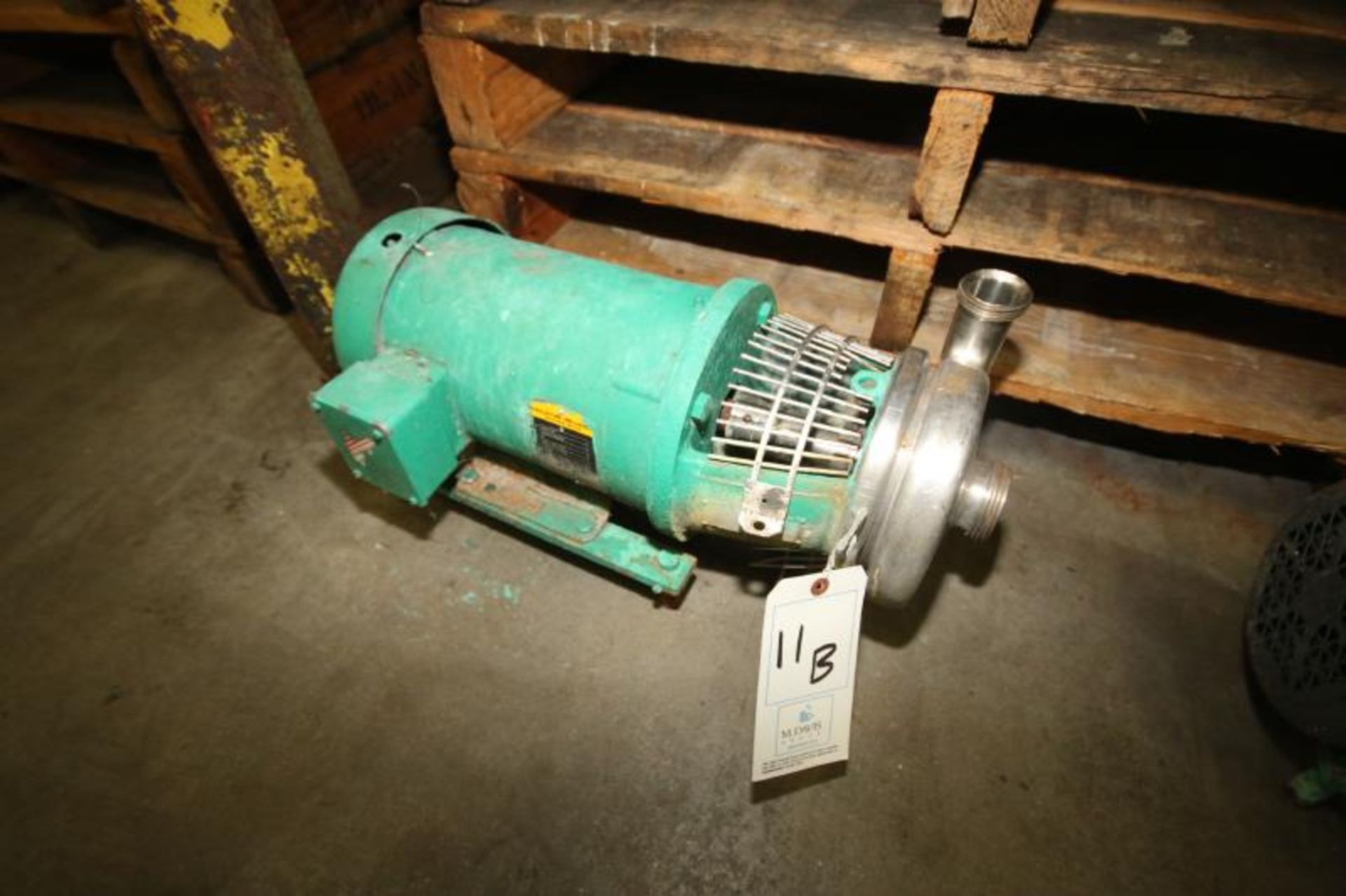 Tri-Clover 5 hp Centrifugal Pump with 2" x 1-1/2" Threaded S/S Head and Baldor 3450 RPM Motor