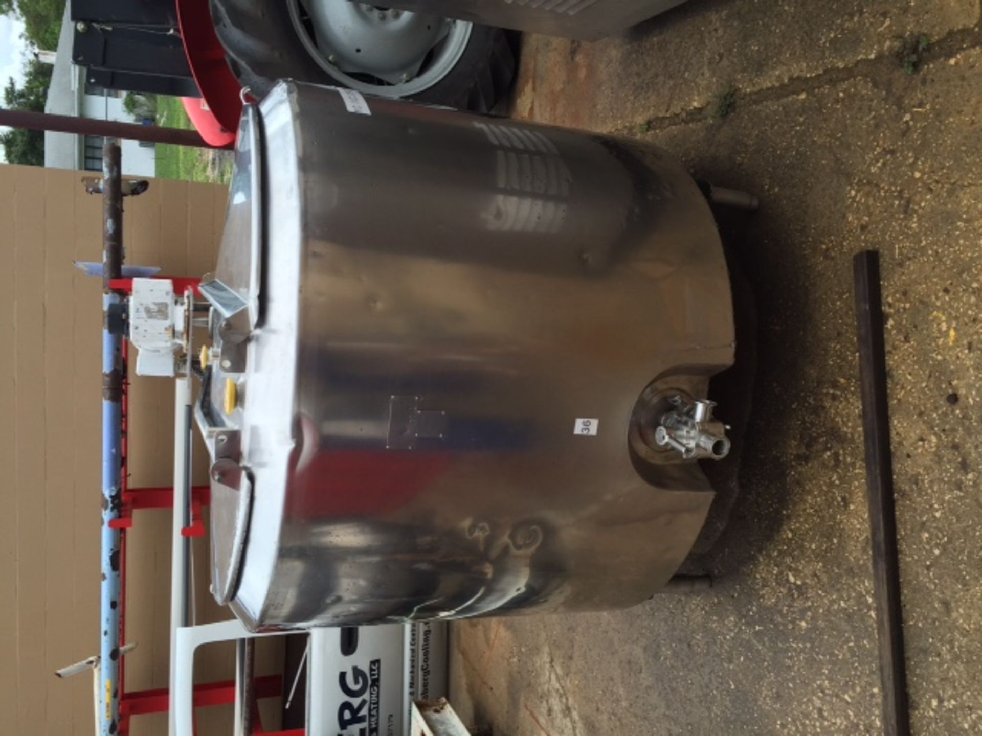 APV 100 Gallon Jacketed Mixing Tank, ½ HP Drive, Vertical Agitation, 1-1/2” Outlet Valve, Previously - Image 3 of 6