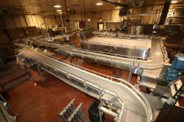 2000 Ambec Aprox. 175 ft of S/S Product Conveyor System with Plastic Chain, Straight & Curves, (