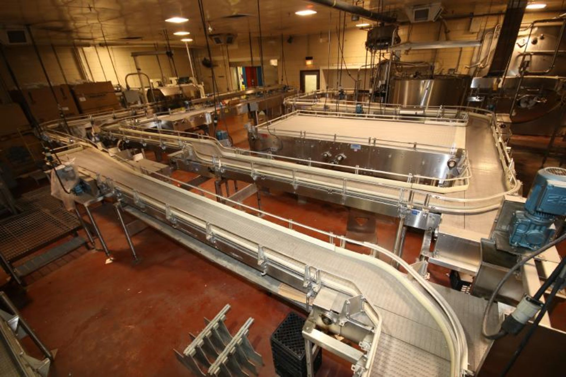 2000 Ambec Aprox. 175 ft of S/S Product Conveyor System with Plastic Chain, Straight & Curves, (