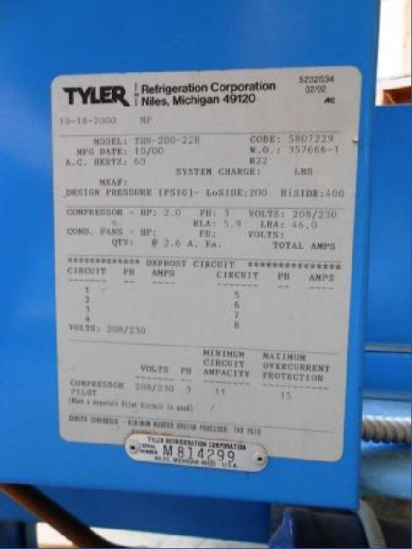 Tyler R22 Packaged Compressor Skid, 20 HP, 3 Ph, Complete with Control and Cooling Fans (LOCATED - Image 6 of 6
