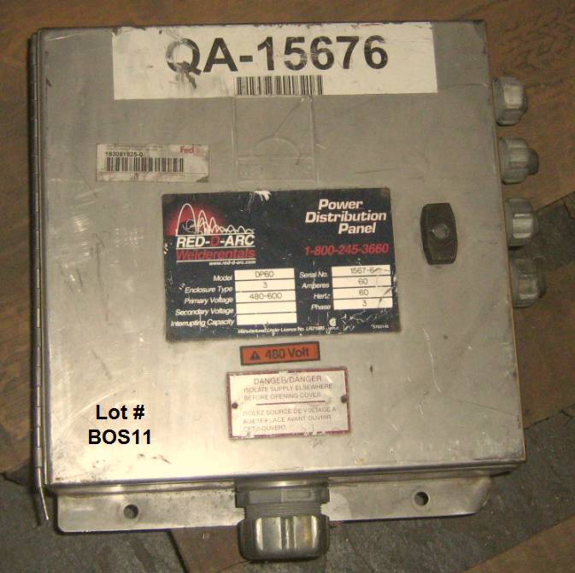 2002 RED-D-ARC RDP60 DP60 splitter box, 2 x 30 Amp breakers