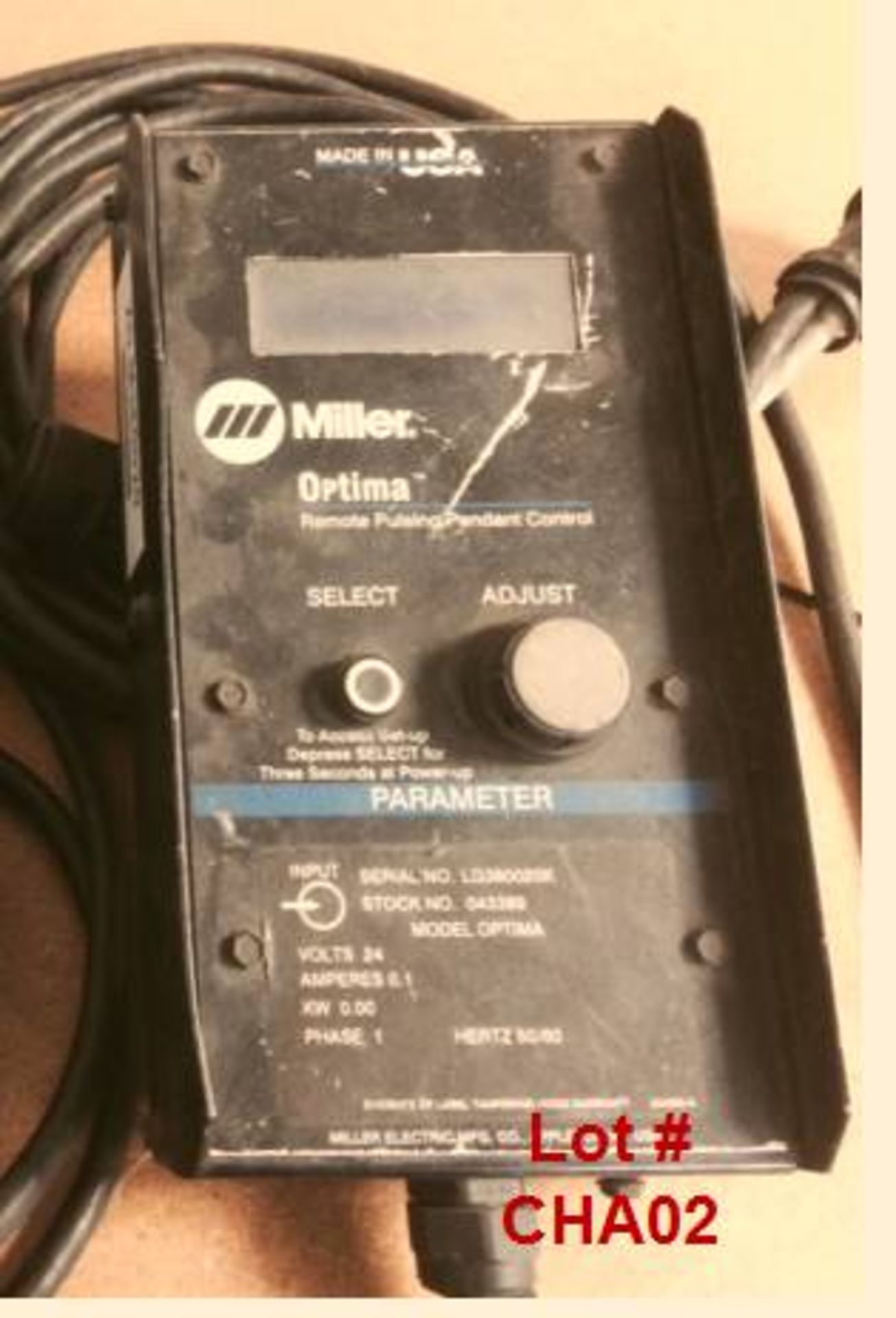 2007 MILLER MOPTIMA Optima control