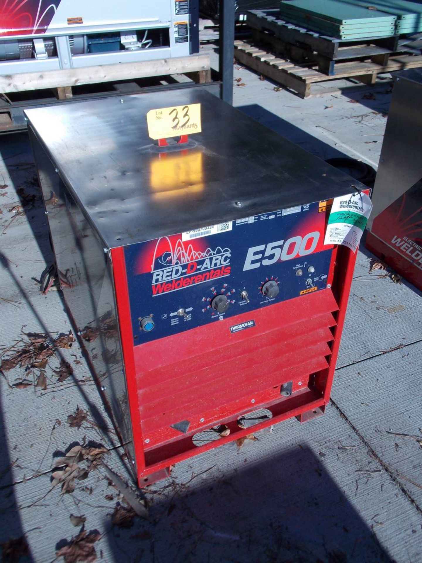 1998 Lincoln Electric RLK1286 E500 electric welder, stainless steel panels (R3R500)