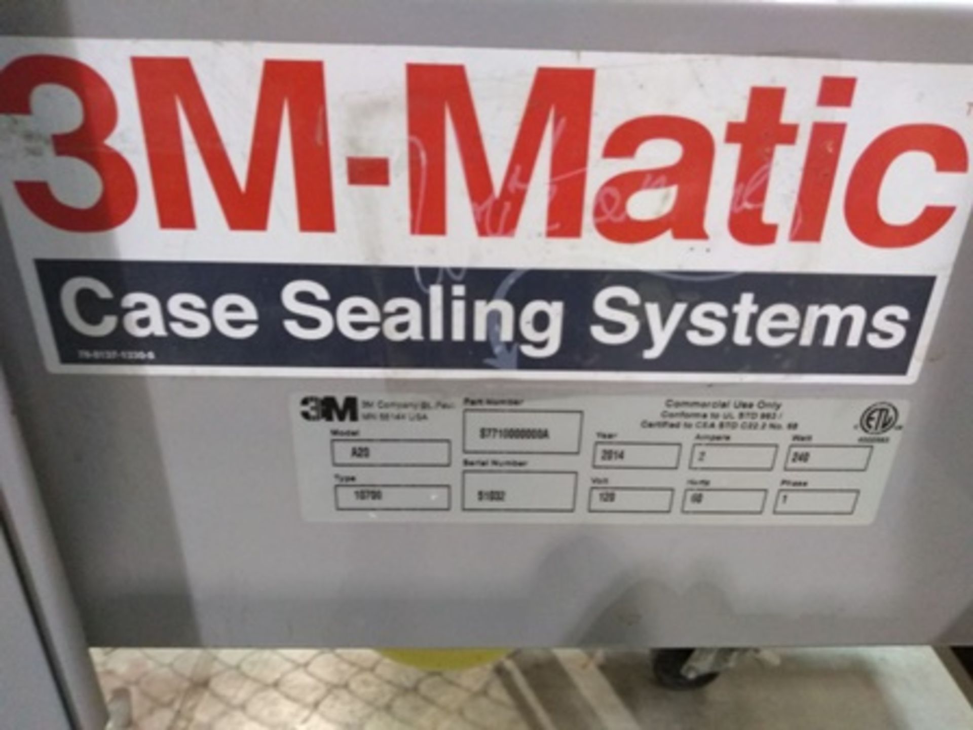 3M-Matic Case Sealing Systems, carton sealing machine mod. A20, serial number 51032, year 2014 … - Image 8 of 18
