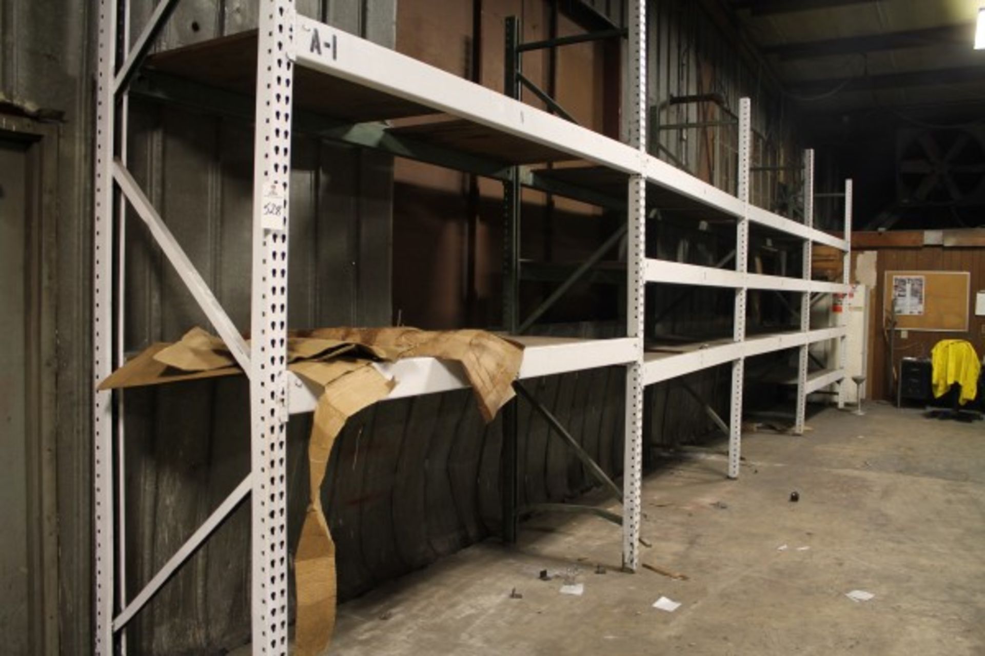 Remainign Contents of Shipping Bay, Pallet Rack and Metal Shelving