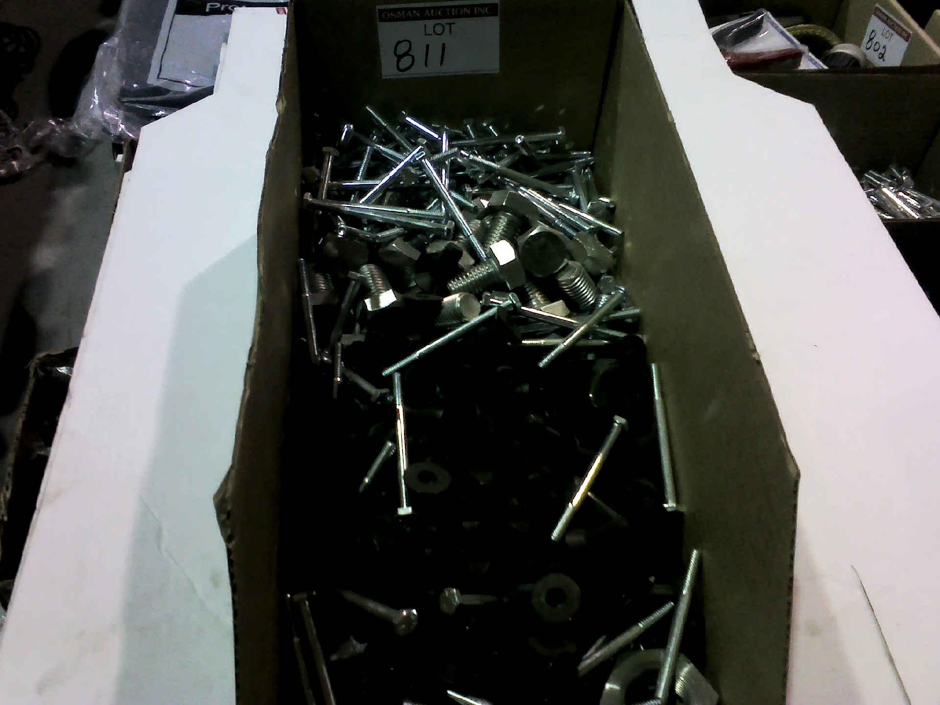 BOX OF ASSORTED NUTS AND BOLTS