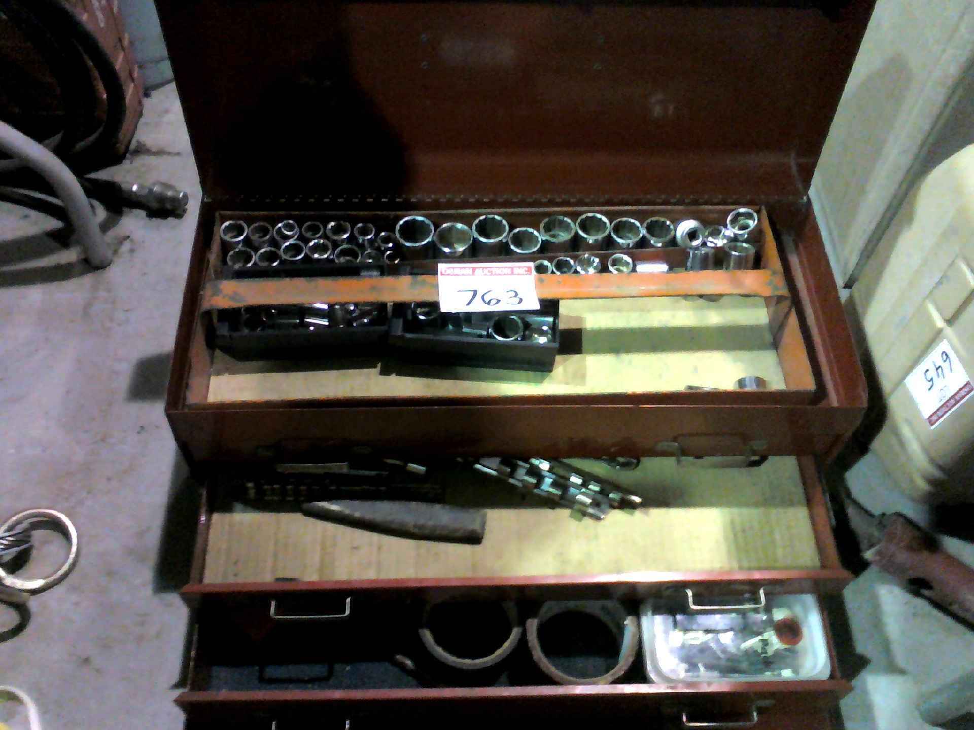 3 DRAWER TOOL BOX WITH ASSORTED TOOLS