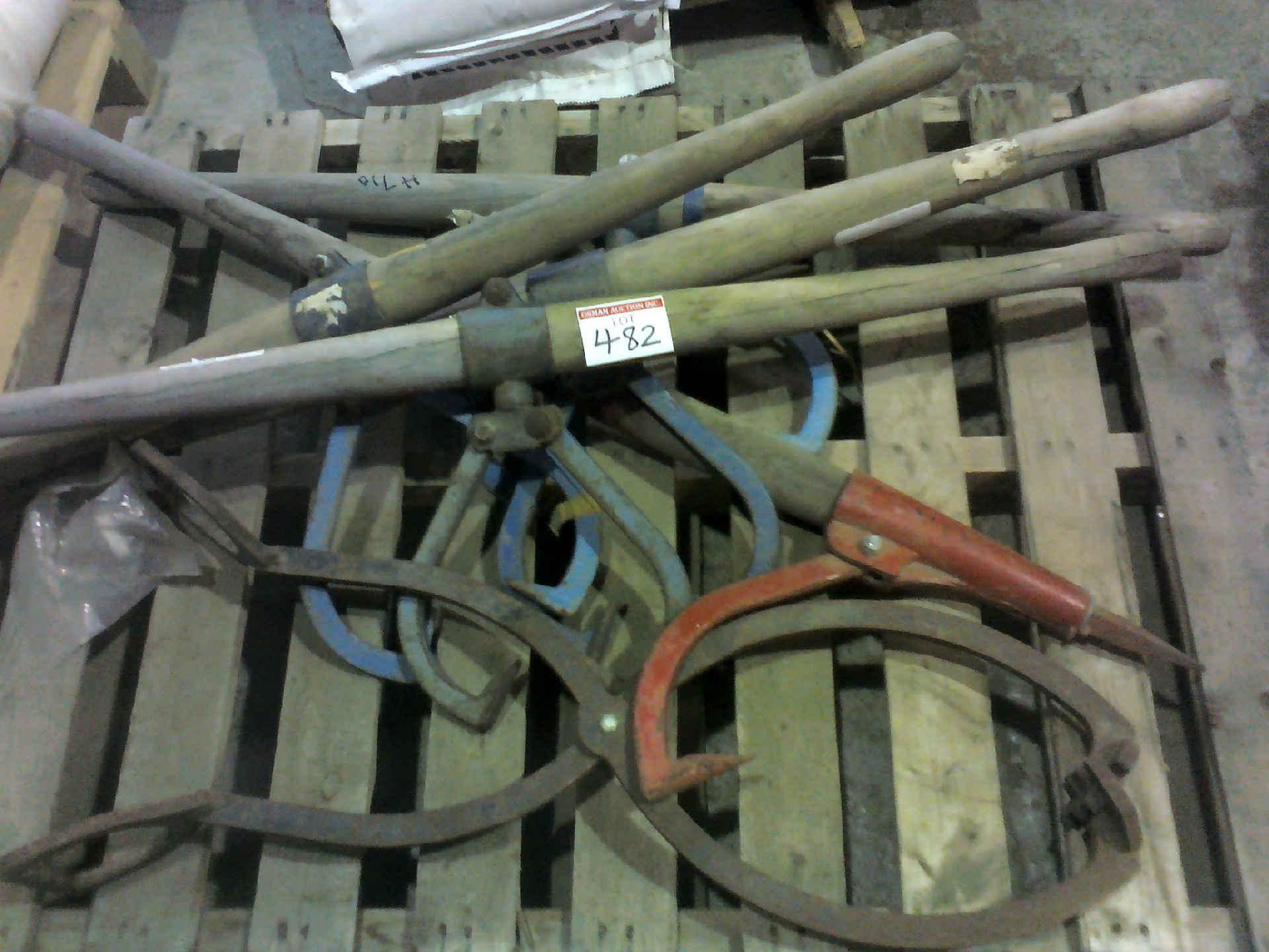 PALLET OF ASSORTED LOGGING TONGS