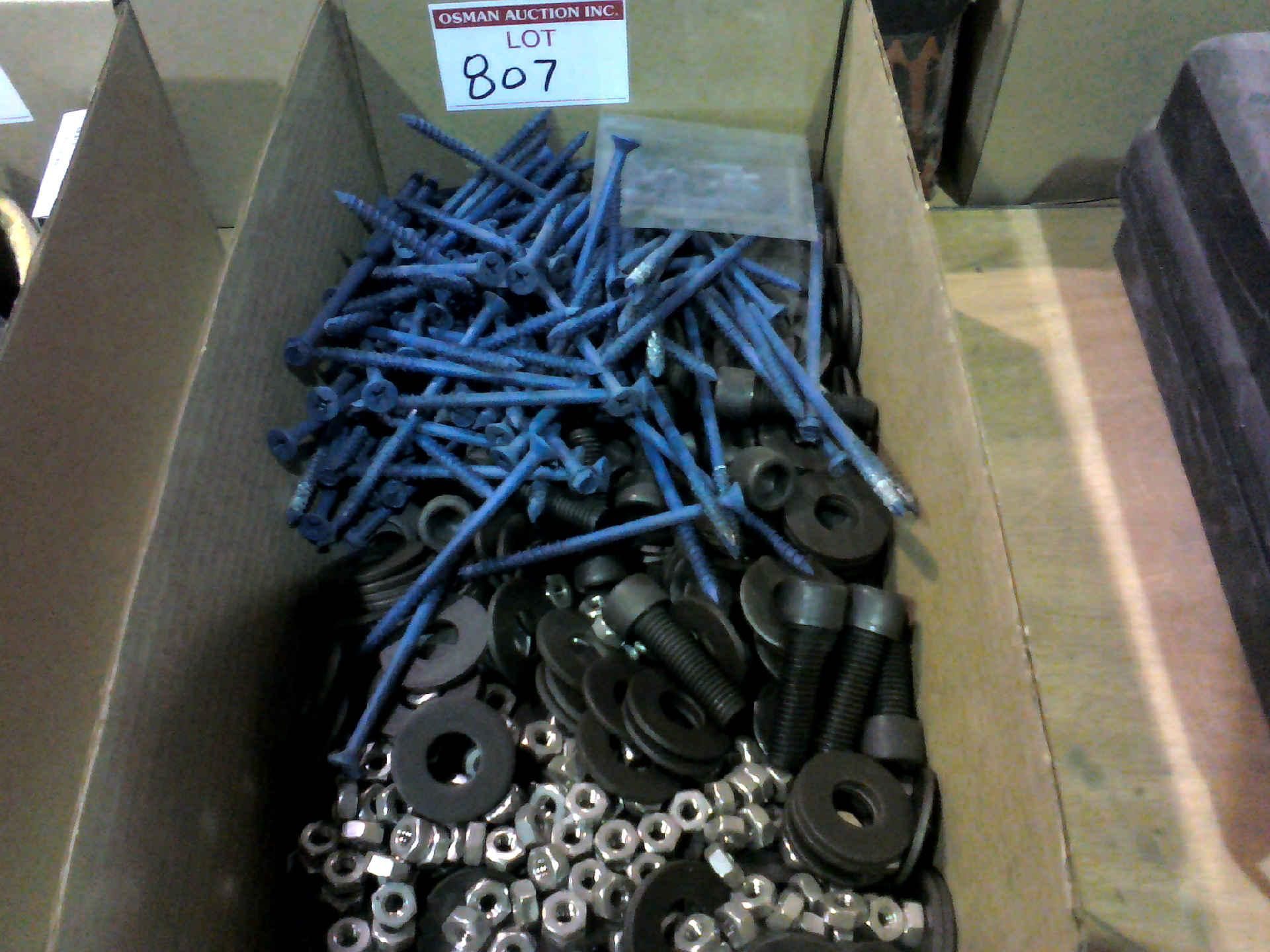 BOX OF ASSORTED NUTS AND BOLTS