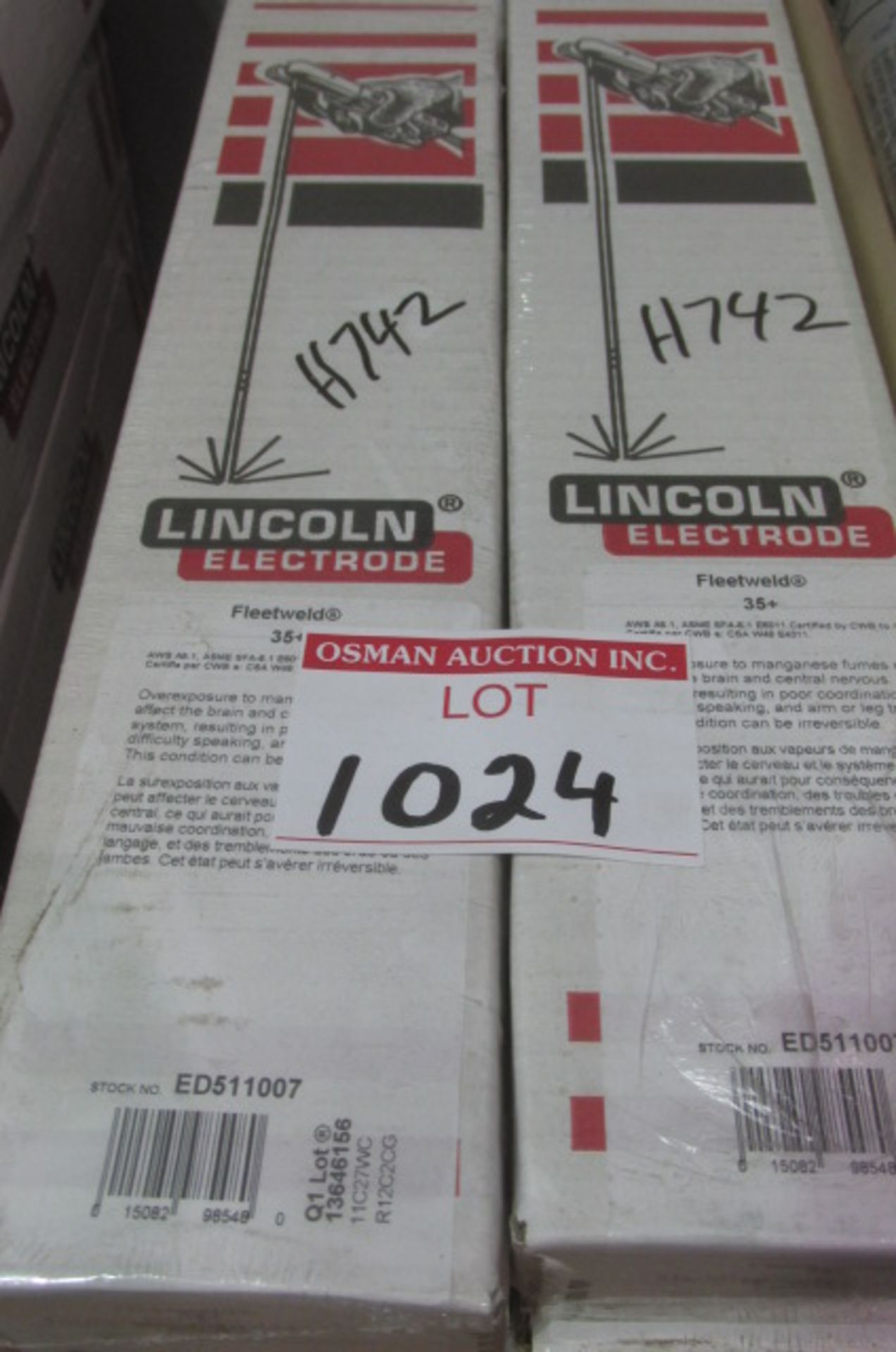 PACKAGE OF 4 BOXES OF LINCOLN 1/8" WELDING ROD