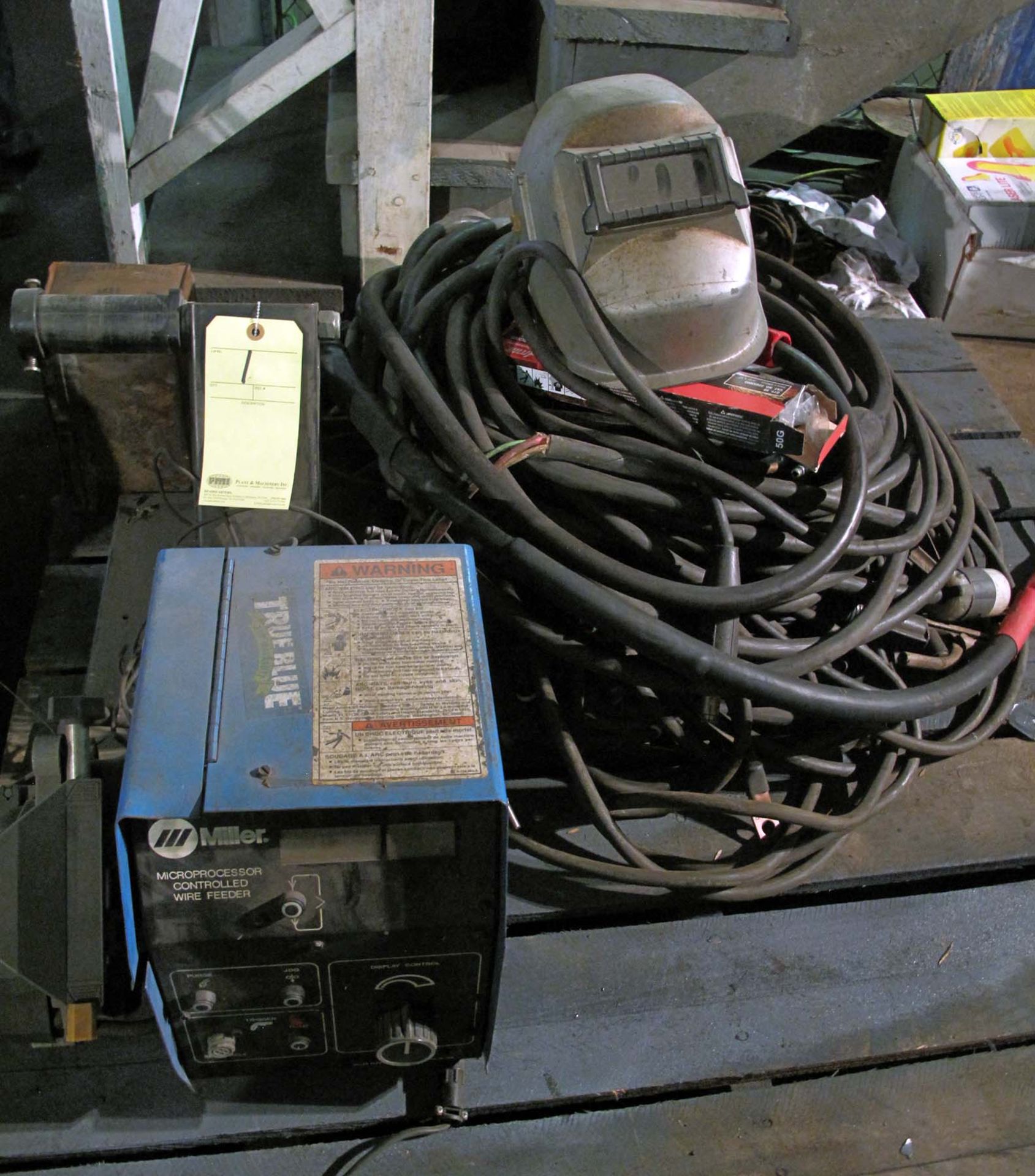 MICROPROCESSOR CONTROLLED WIRE FEEDER, MILLER 60M SERIES, w/extra welding leads