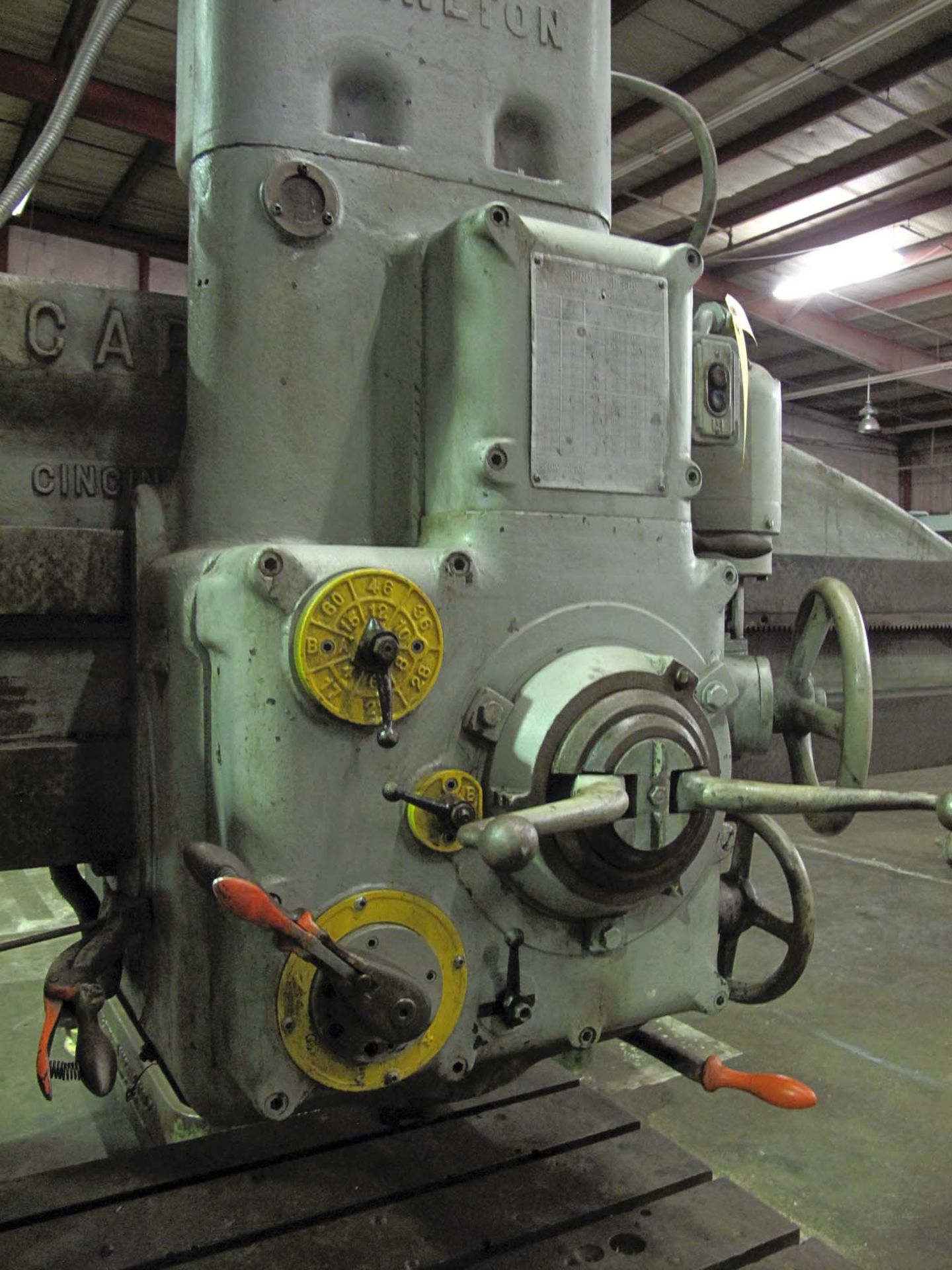 RADIAL DRILL, CARLTON 5' X 13", drills to center of 120" circle, No. 5 Morse spdl. taper, 3-3/16" - Image 5 of 7