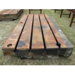 10' X 4.5' T-SLOTTED FLOOR TABLE, 119-1/4" x 53-1/4" x 8" ht., (4) long. T-slots on 12" centers, T-