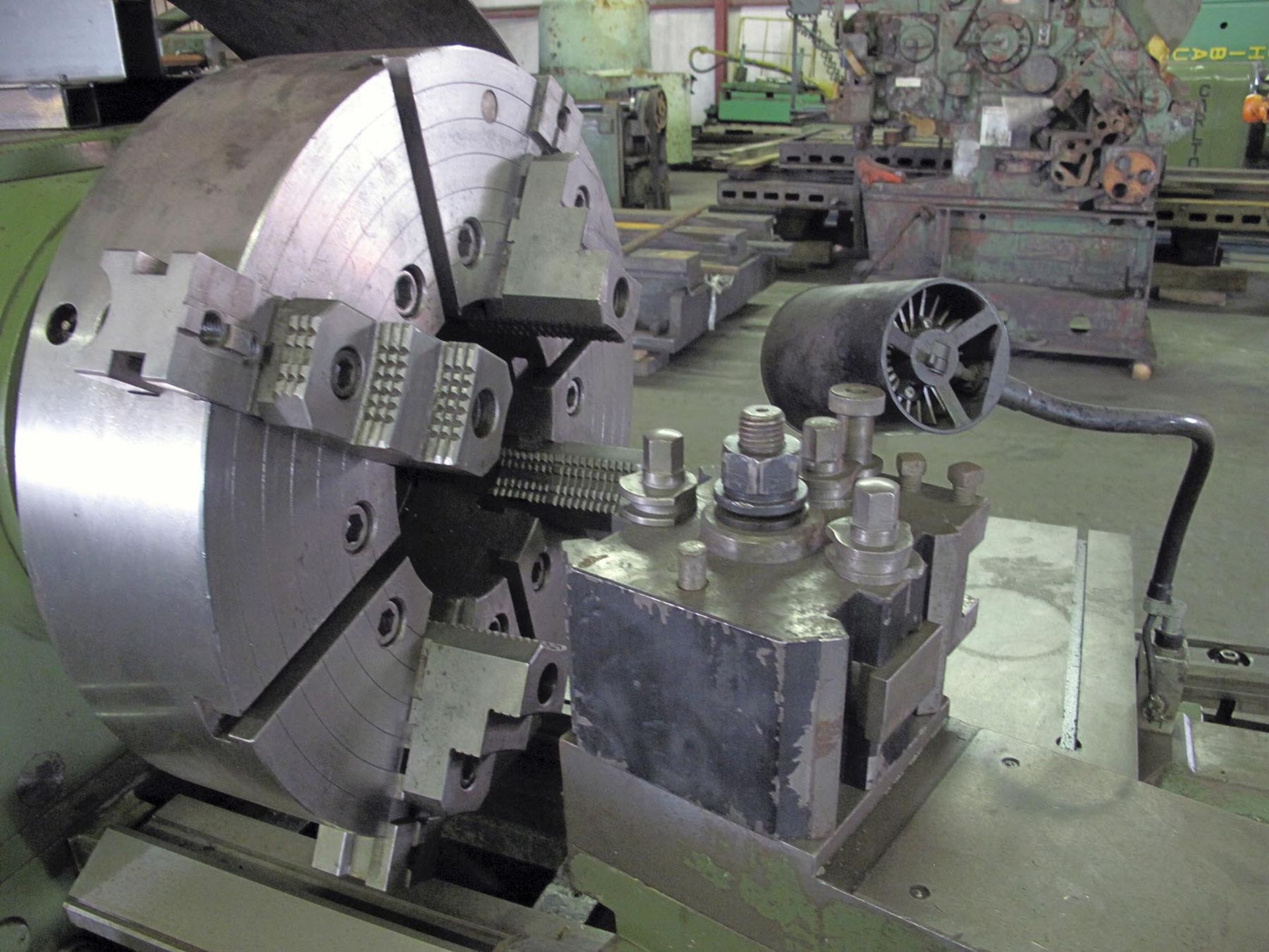 HOLLOW SPINDLE LATHE, LANSING 28" X 60", 28" sw. over bed, 18.875" sw. over crosslide, 37.75"sw. - Image 7 of 10