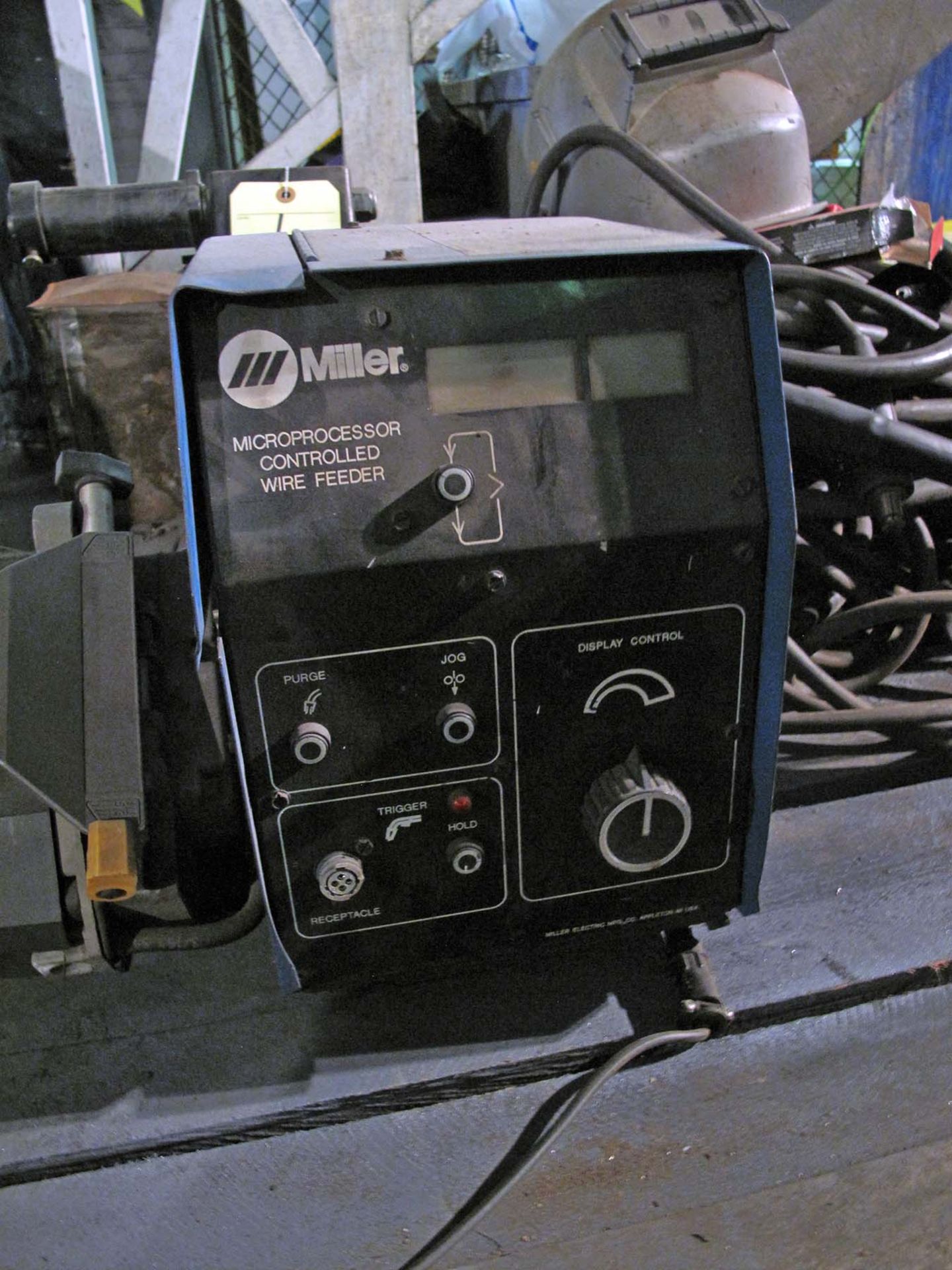 MICROPROCESSOR CONTROLLED WIRE FEEDER, MILLER 60M SERIES, w/extra welding leads - Image 2 of 2