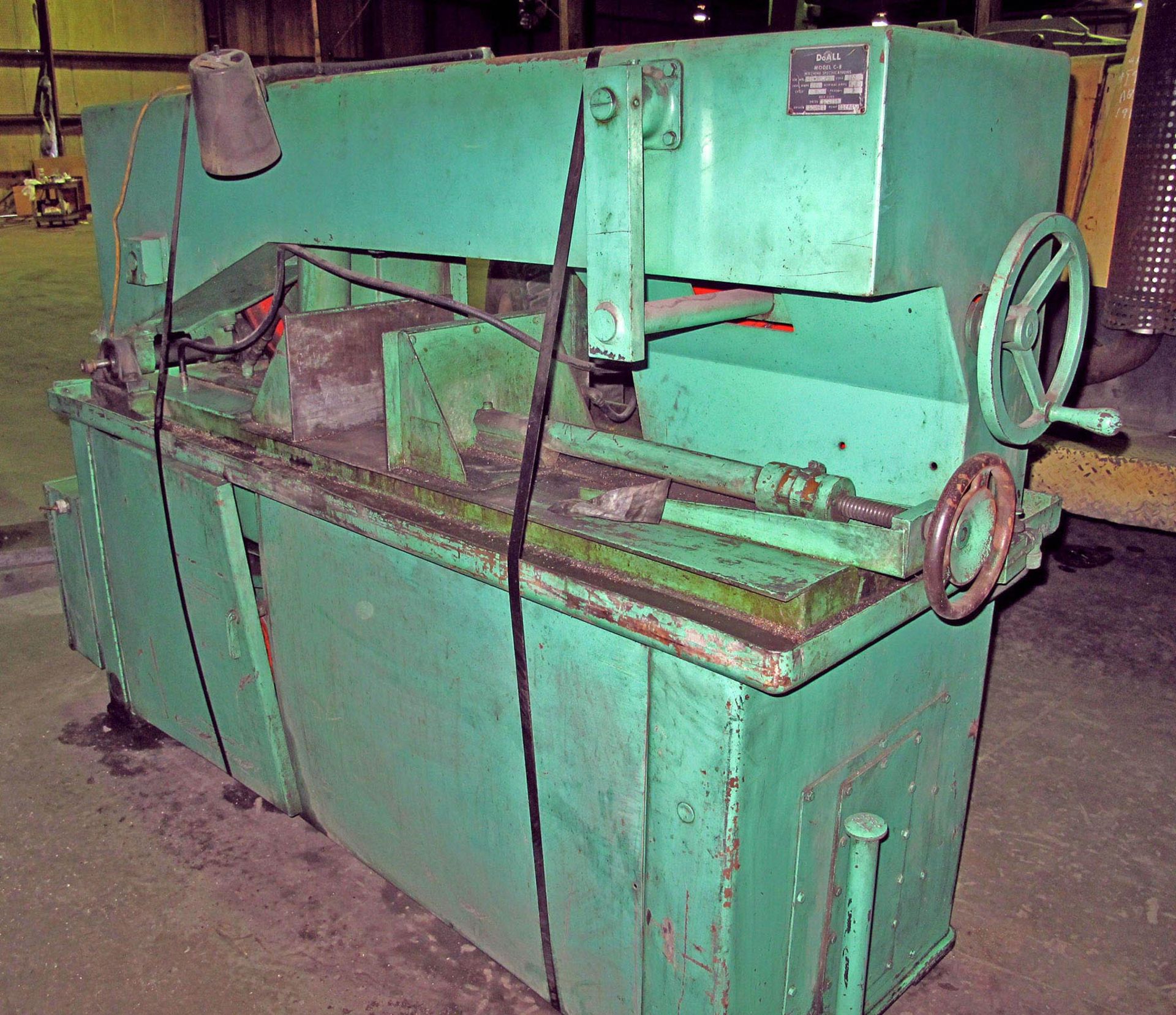 HORIZONTAL BANDSAW, DOALL 12" X 12", Mdl. C-8,  12" rounds, (4) blade spds: 60â€“250 FPM, 160" x - Image 5 of 6